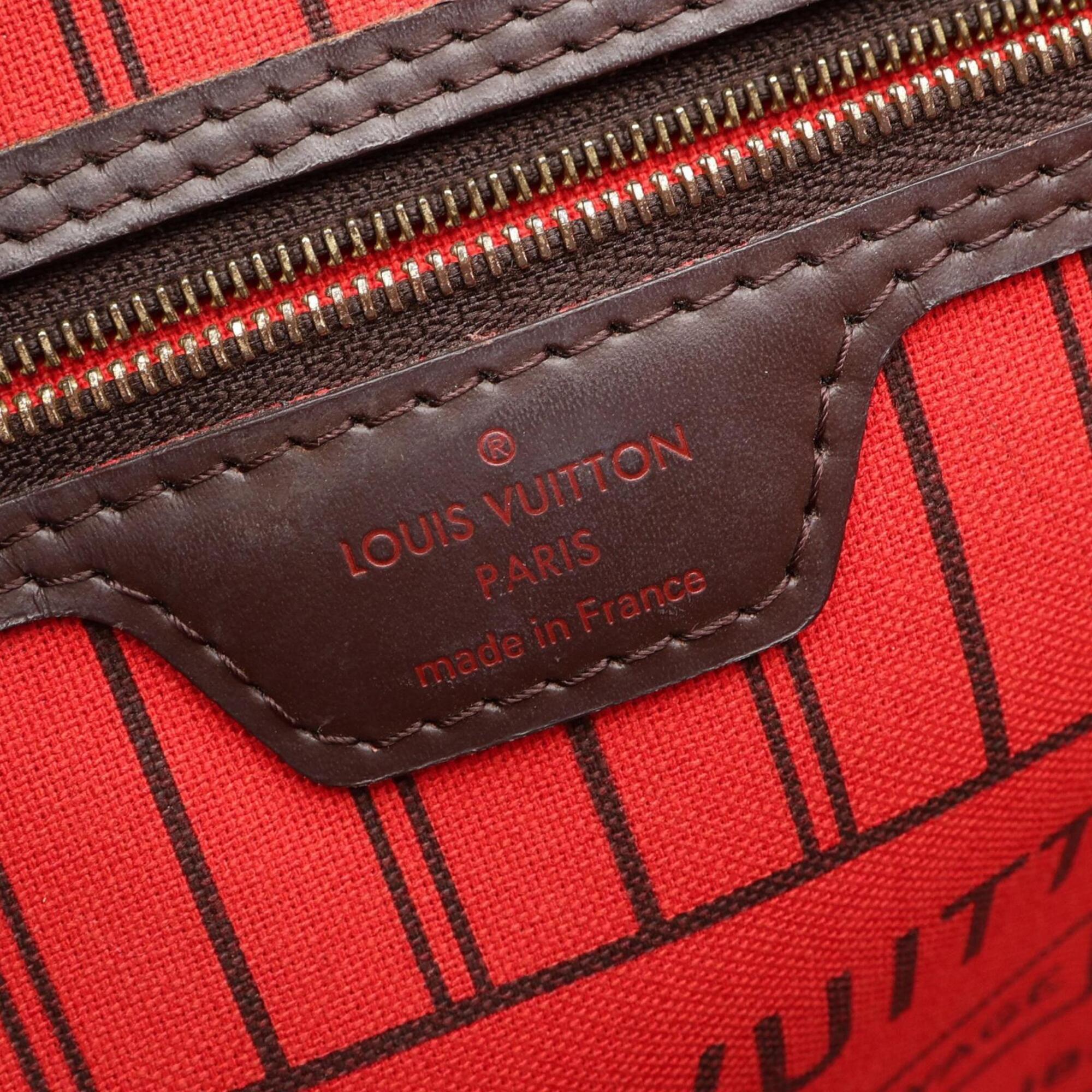 Louis Vuitton Brown Ebene Coated Canvas Leather Handbag Pouch Tote Bag (Pre-Owned)