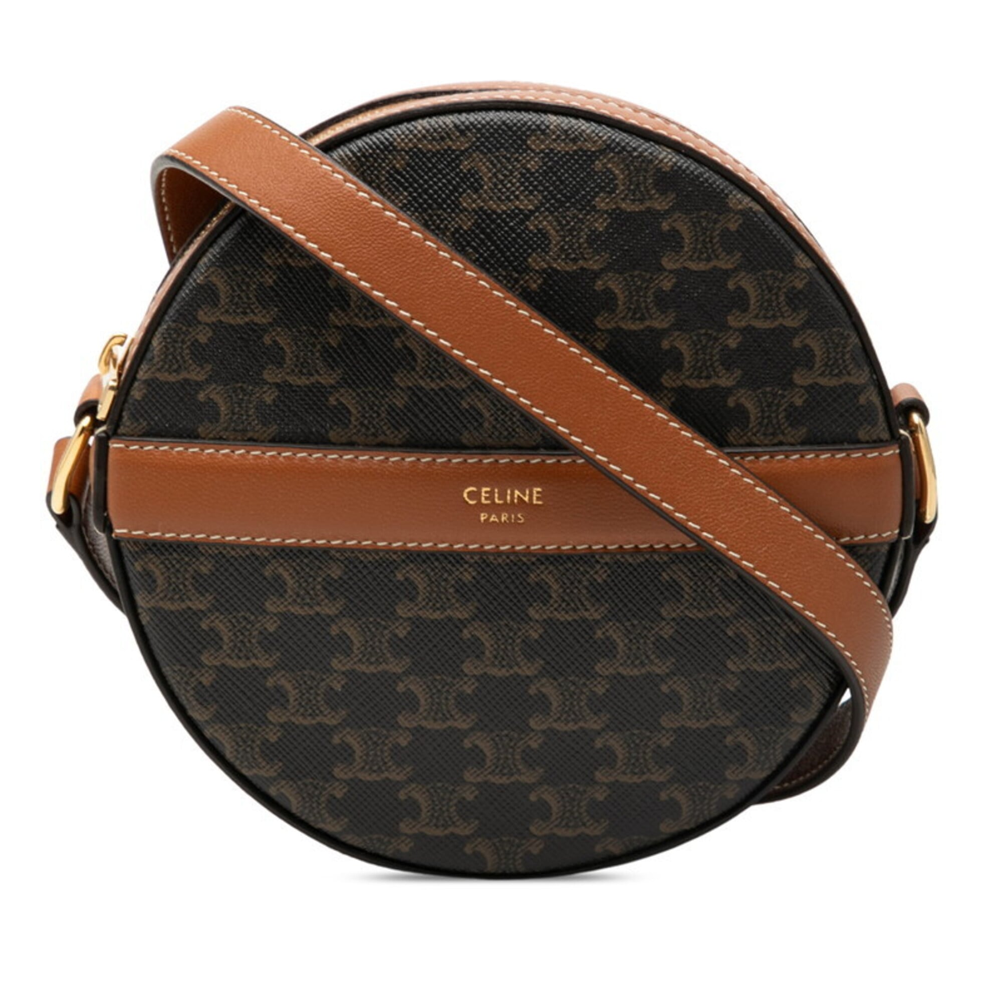 Celine Black Brown Pvc Leather Shoulder Bag (Pre-Owned)