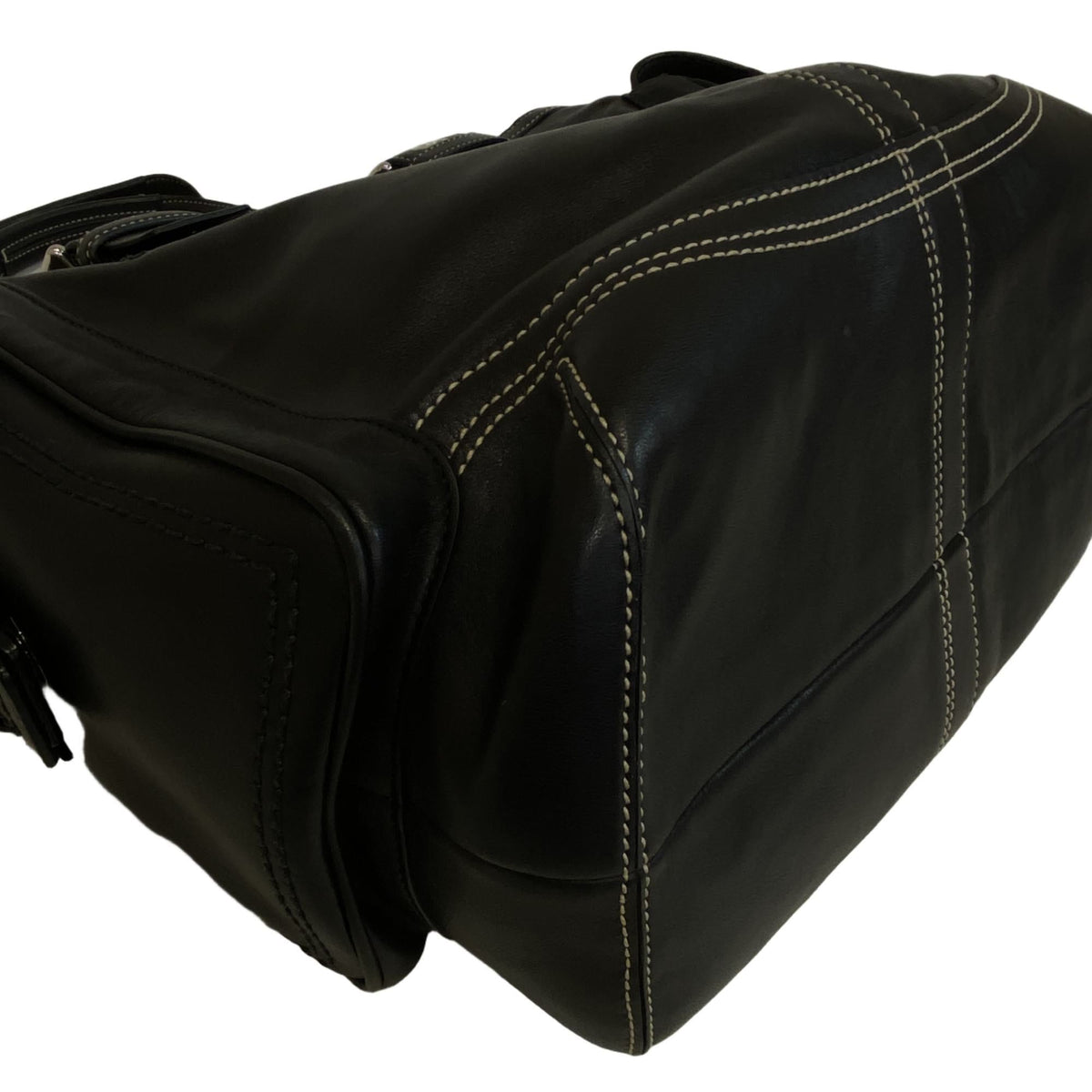 Coach Black Leather Handbag Tote Bag (Pre-Owned)