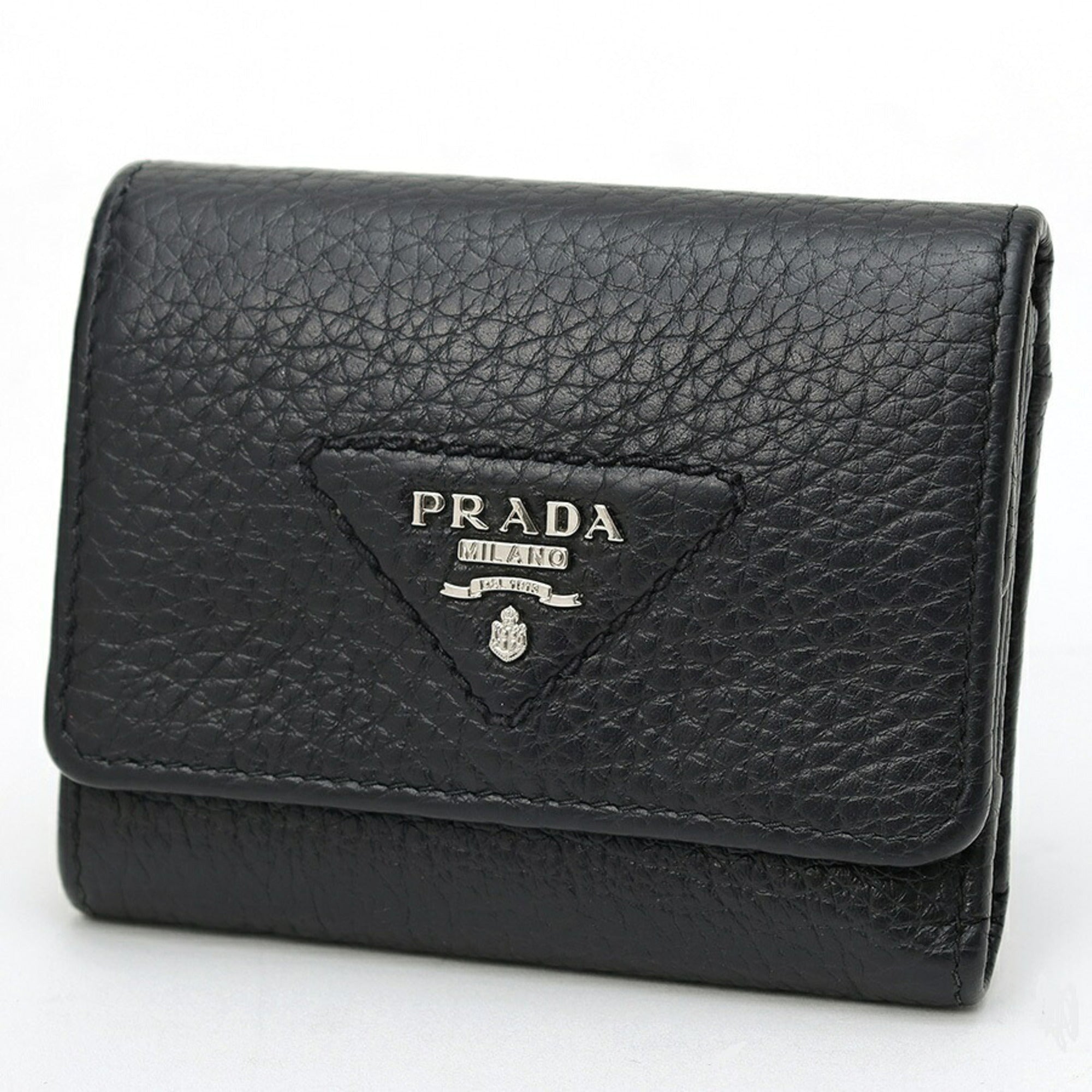 Prada Black Leather Wallet (Tri-Fold) (Pre-Owned)