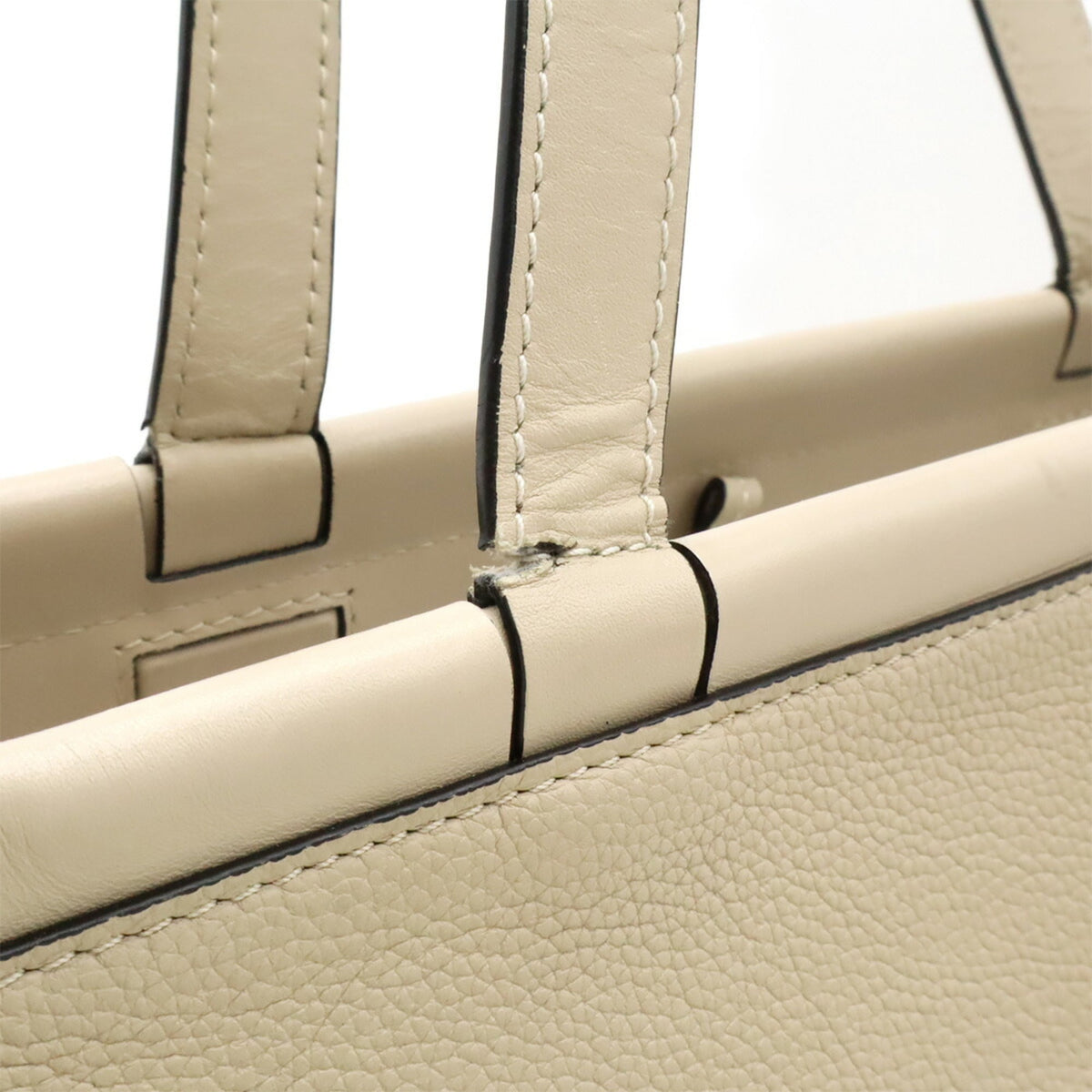 Loewe Beige Leather Shoulder Bag Tote Bag (Pre-Owned)