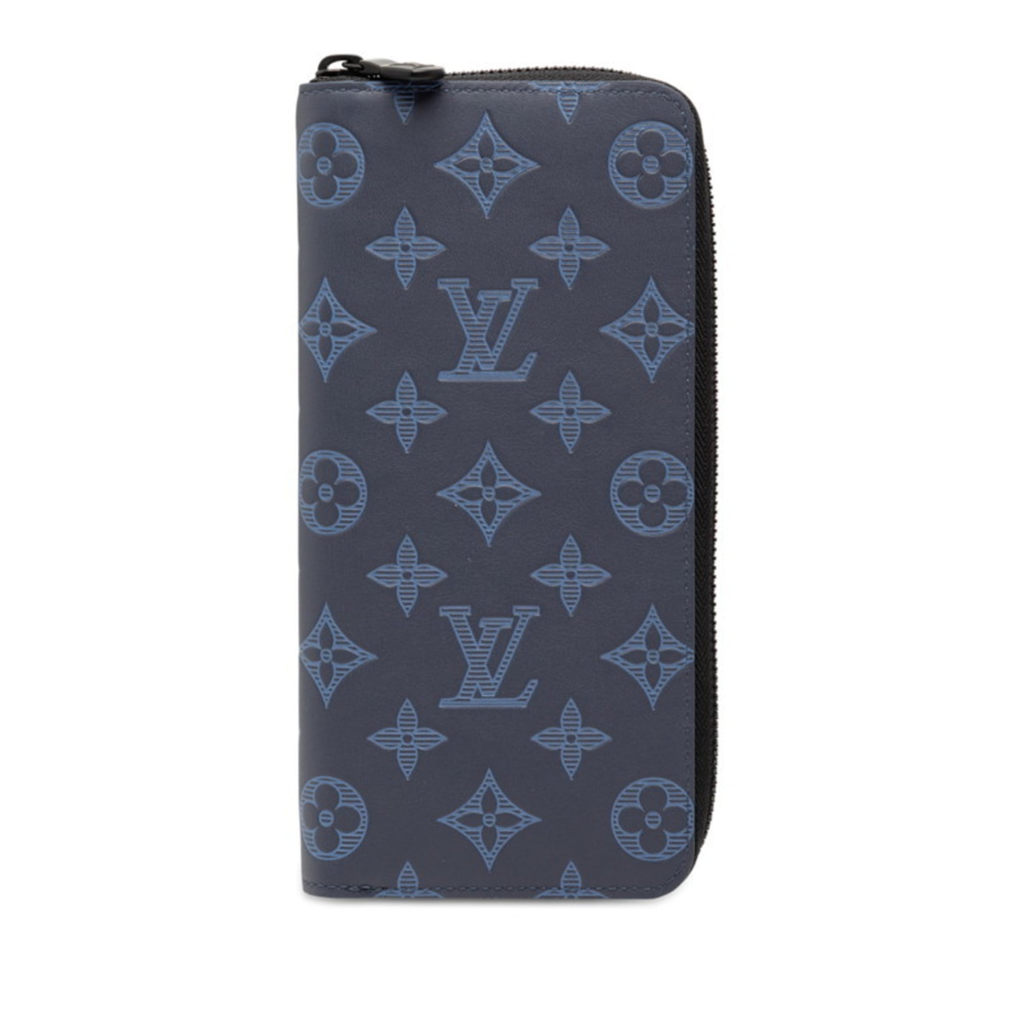 Louis Vuitton Monogram Shadow Blue Monogram Navy Monogram Shadow Long Wallet (Bi-Fold) (Pre-Owned)