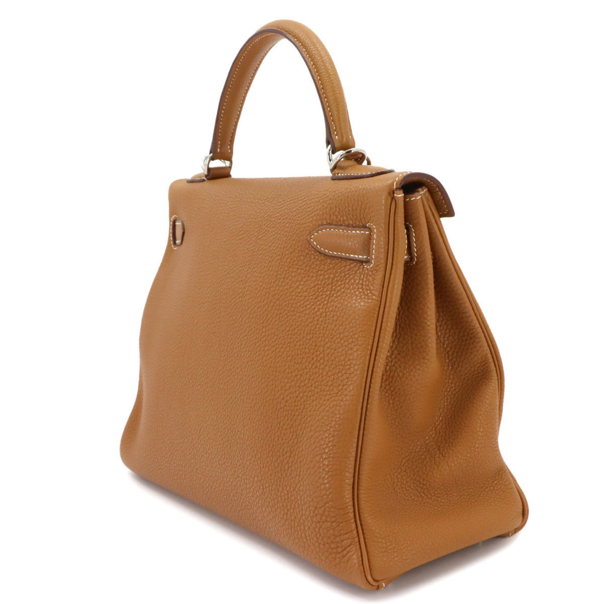 Hermes Gold Brown Togo Leather Handbag (Pre-Owned)