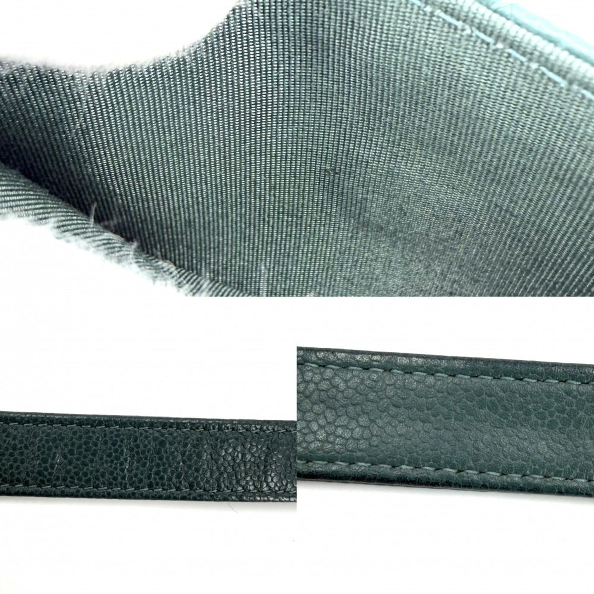 Chanel Matelasse Green Grained Calfskin Chain/Shoulder Wallet (Pre-Owned)