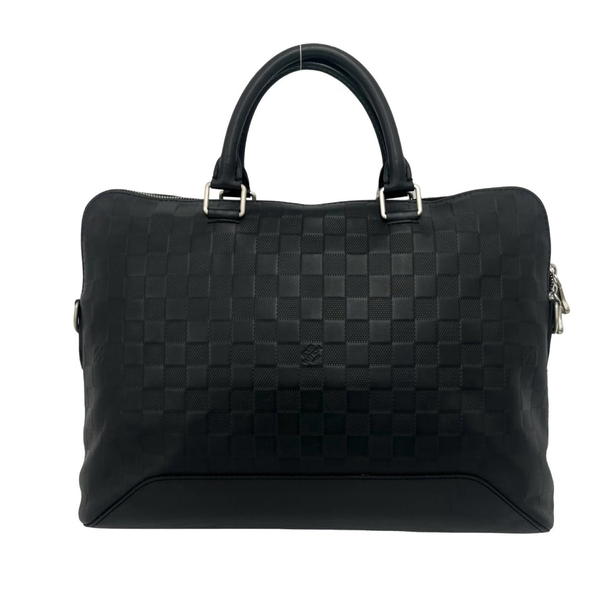 Louis Vuitton Black Leather Briefcase Shoulder Bag (Pre-Owned)