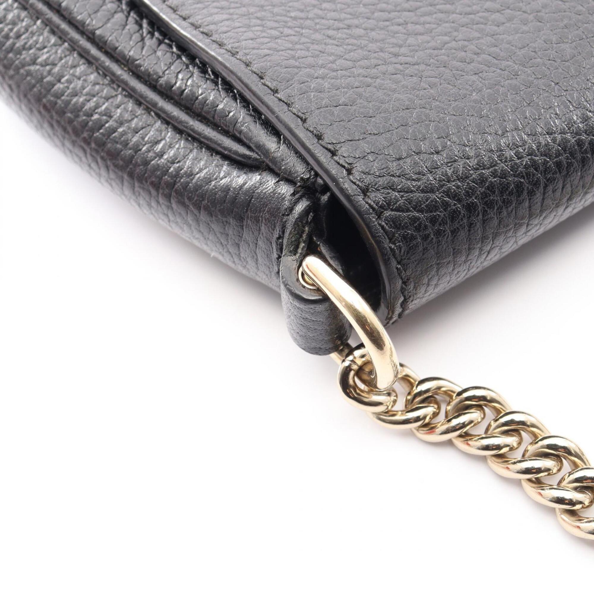 Gucci Black Leather Handbag Shoulder Bag (Pre-Owned)