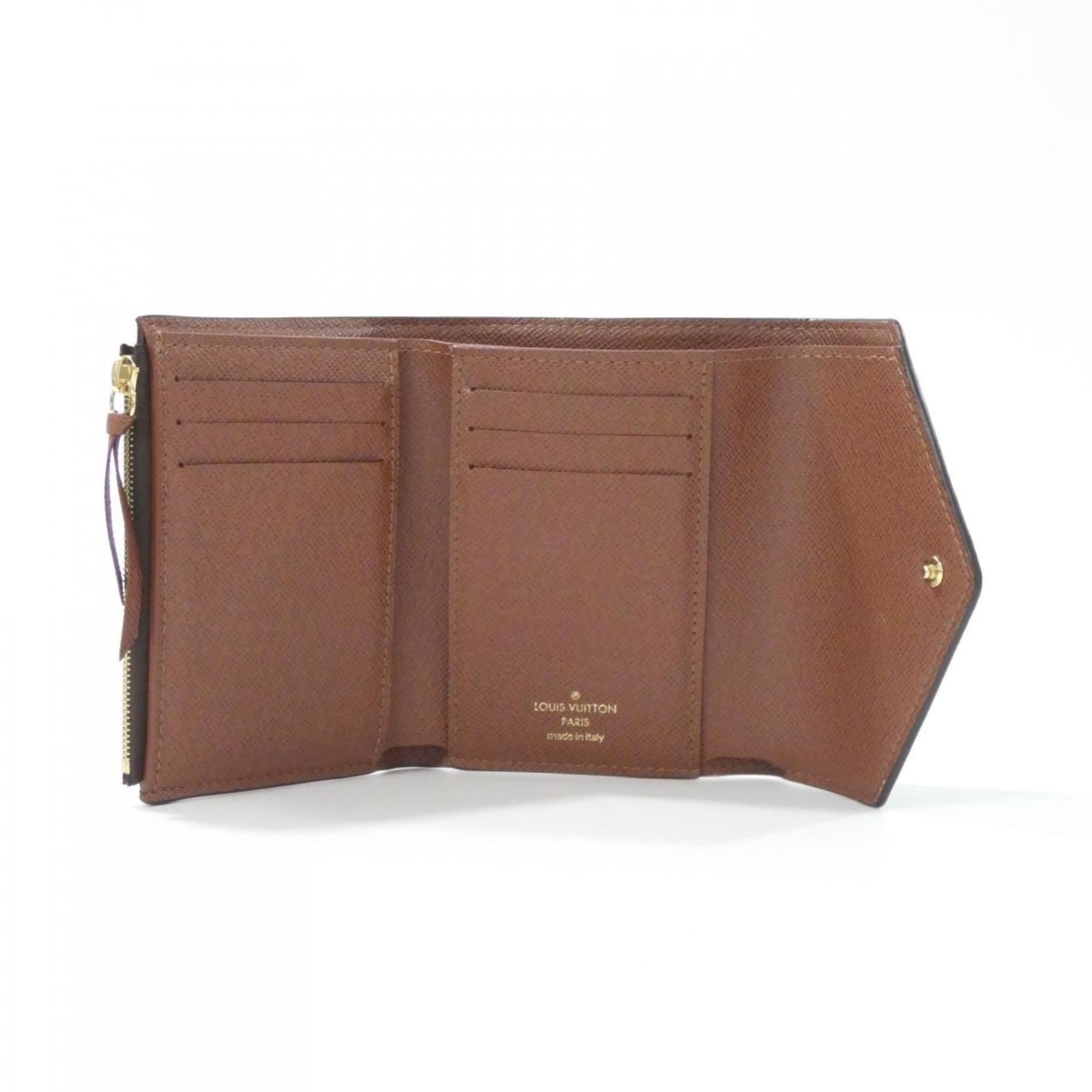 Louis Vuitton Monogram Marron Coated Canvas Wallet (Tri-Fold) (Pre-Owned)