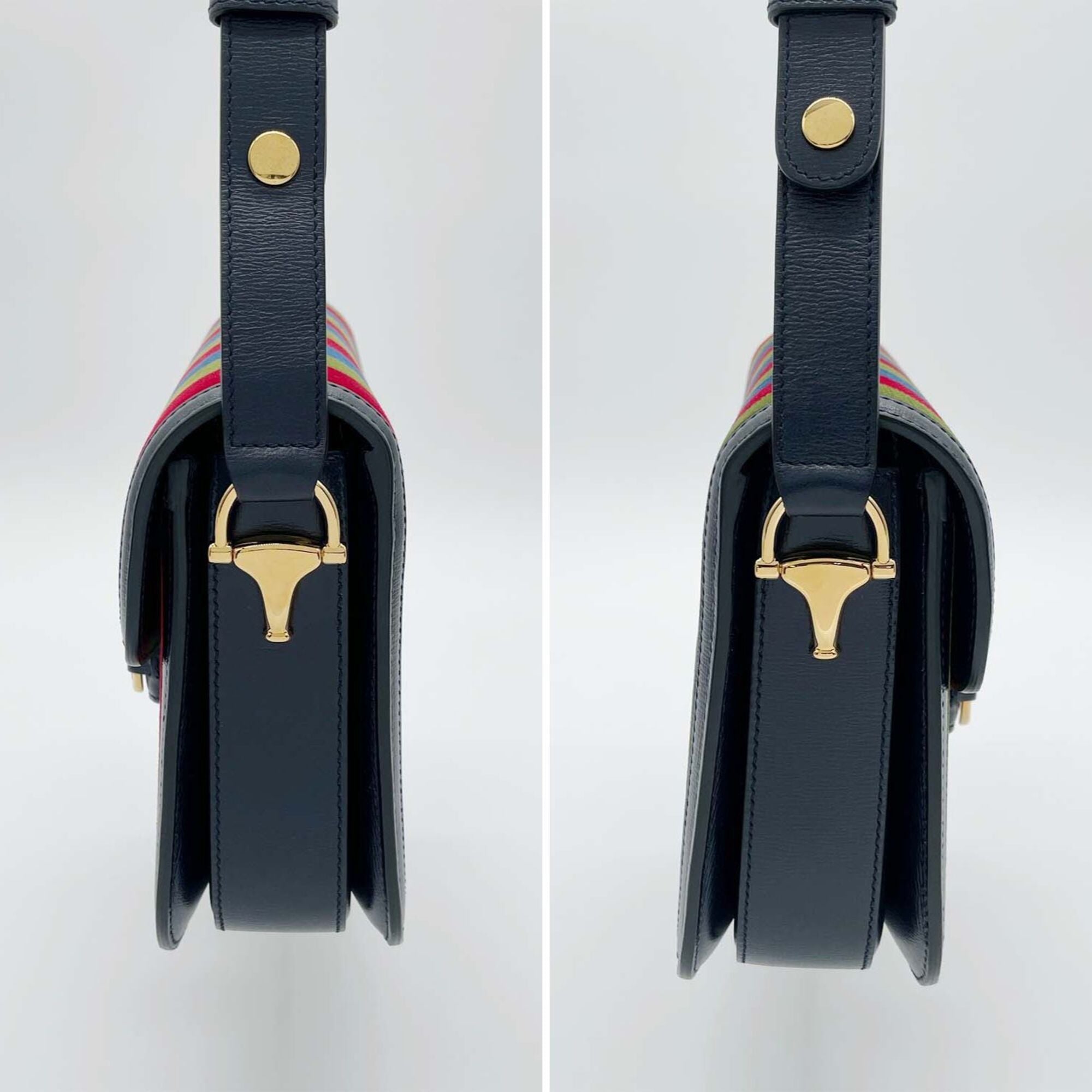 Gucci Navy Leather Shoulder Bag (Pre-Owned)