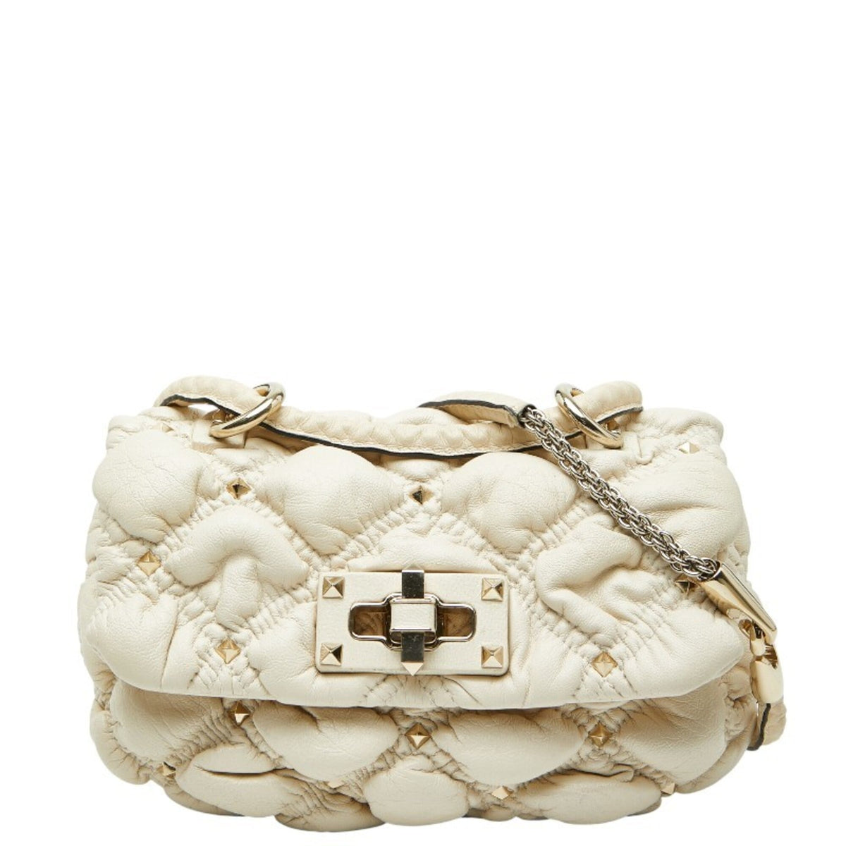 Valentino Ivory White Leather Shoulder Bag (Pre-Owned)