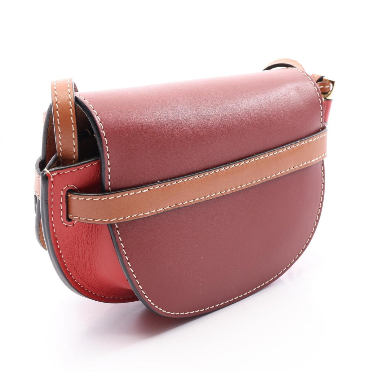 Loewe Bordeaux Brown Red Color Leather Handbag Shoulder Bag (Pre-Owned)
