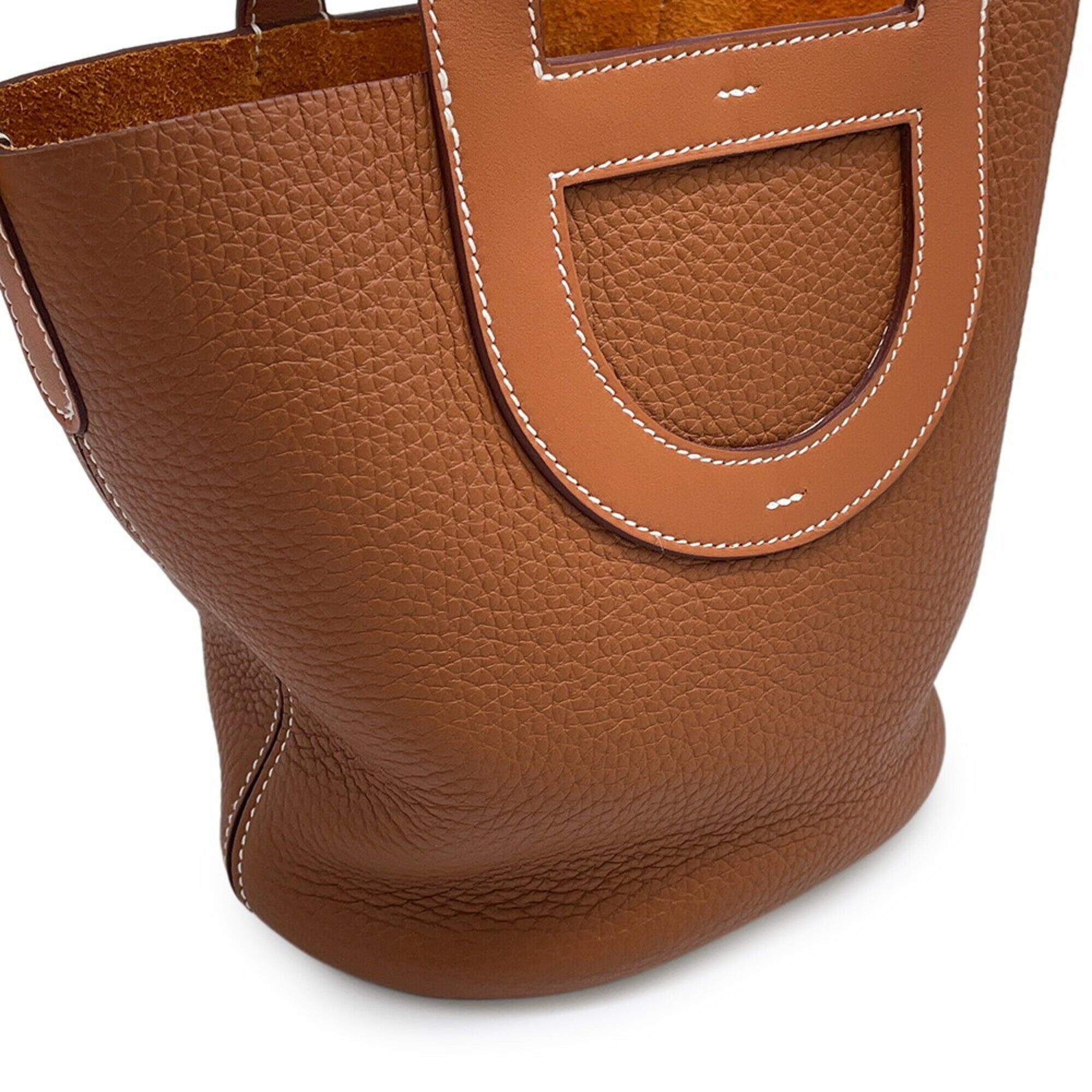 Hermes Gold Taurillon Clemence Leather Tote Bag (Pre-Owned)