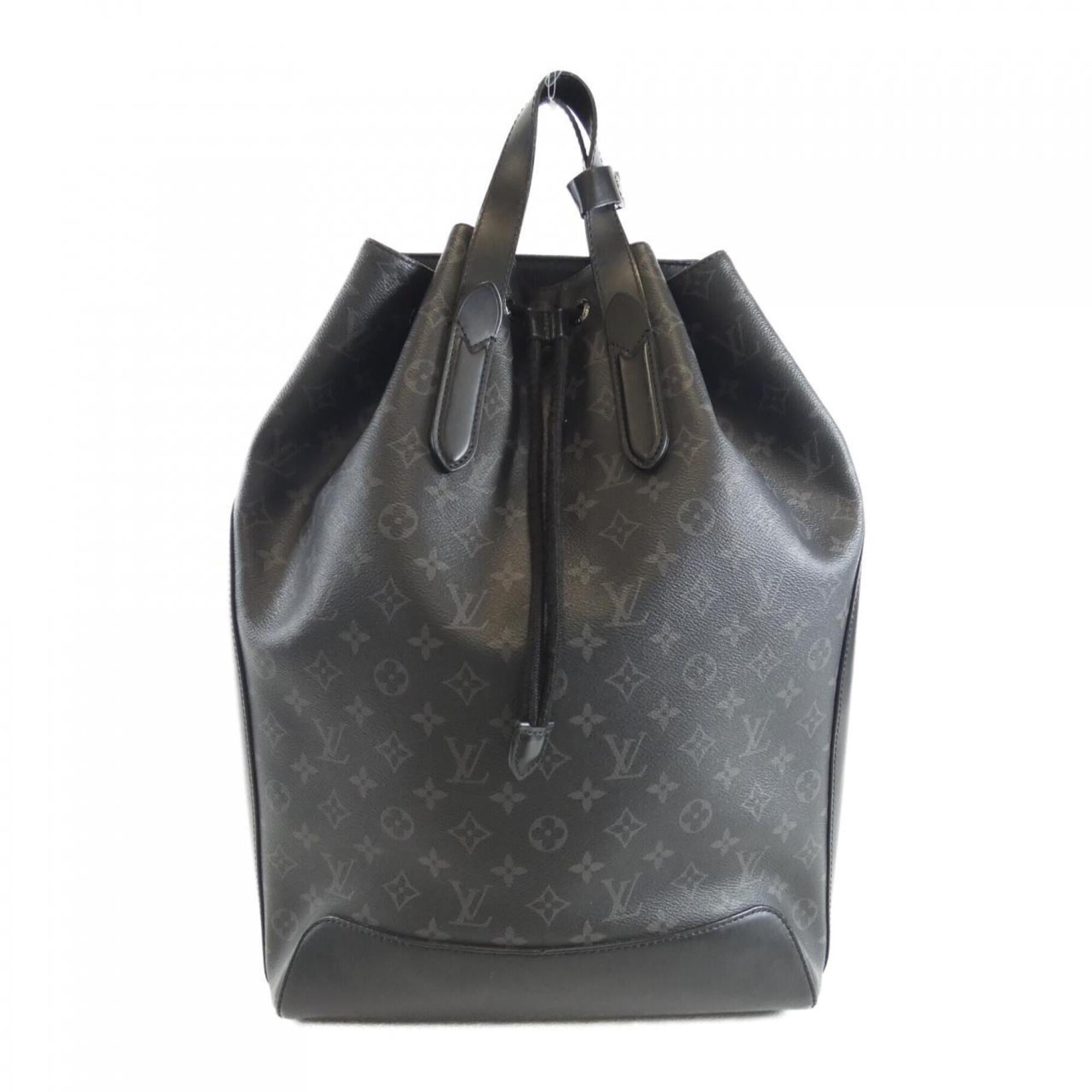 Louis Vuitton Black Coated Canvas Backpack (Pre-Owned)