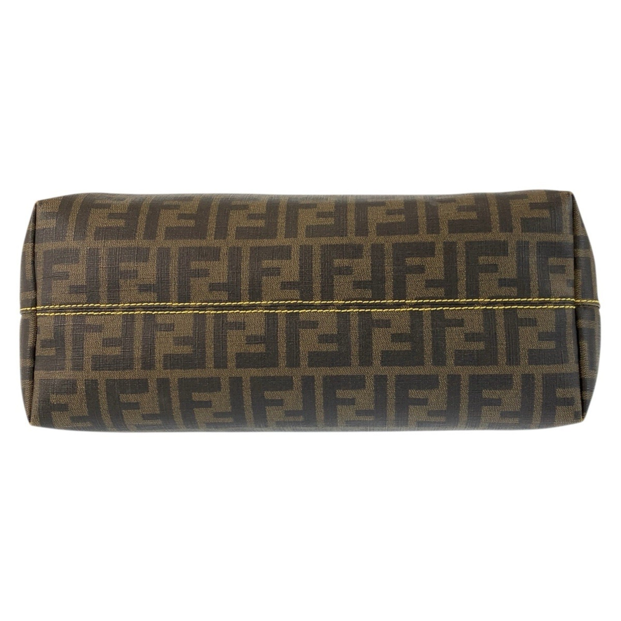 Fendi Zucca Brown Yellow Pvc Shoulder Bag Tote Bag (Pre-Owned)