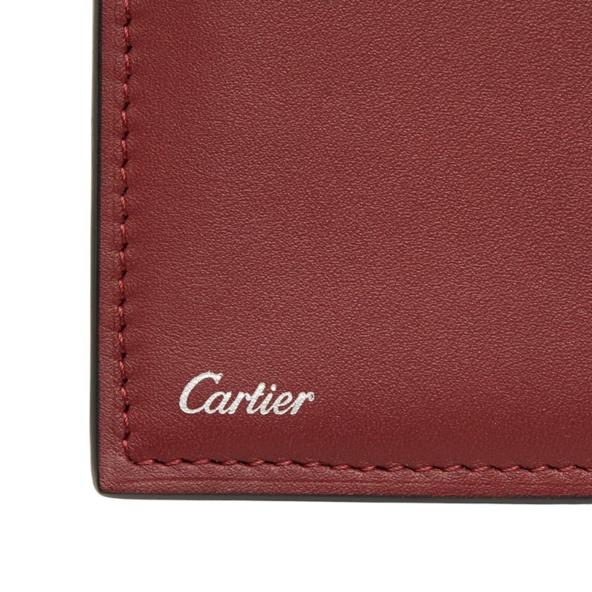 Cartier Black Leather Long Wallet (Bi-Fold) (Pre-Owned)