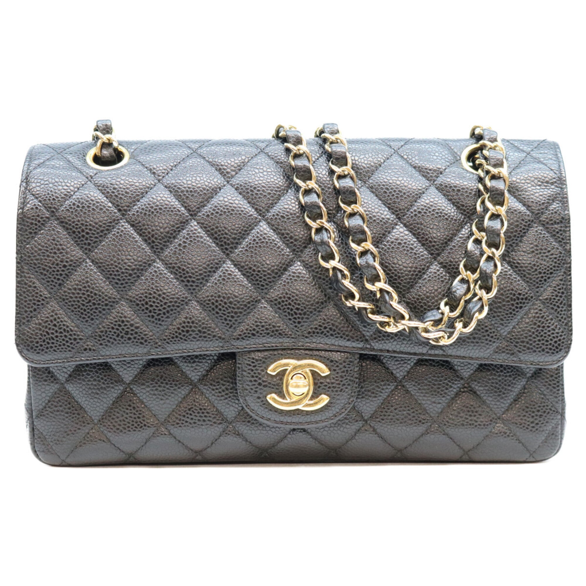 Chanel Black Grained Calfskin Shoulder Bag (Pre-Owned)