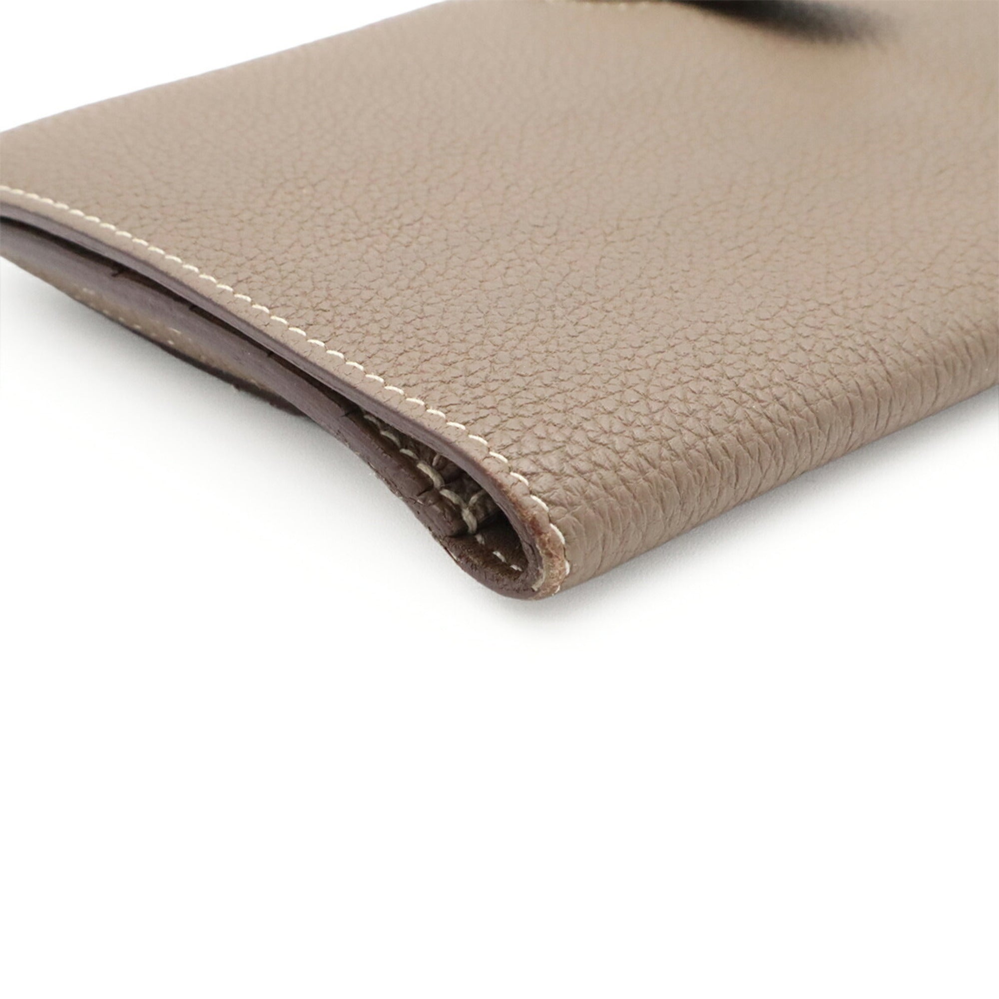 Hermes Etoupe Gray Togo Leather Long Wallet (Bi-Fold) (Pre-Owned)