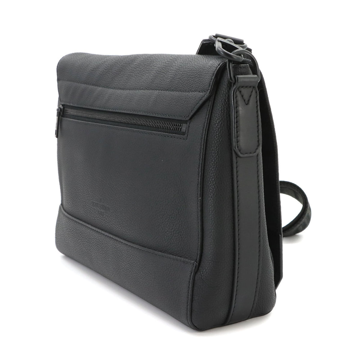 Louis Vuitton Black Leather Handbag Messenger Bag Shoulder Bag (Pre-Owned)