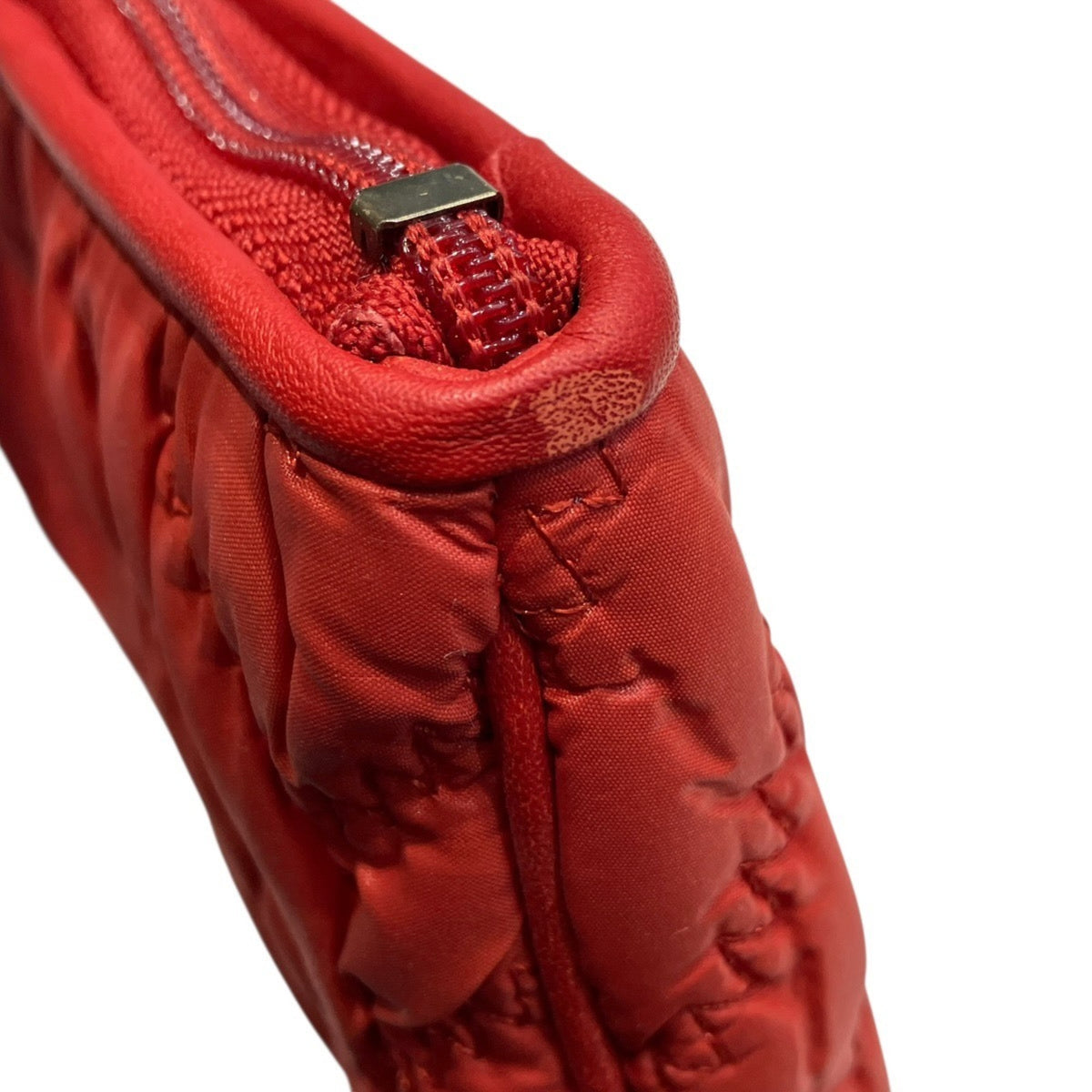 Coach Red Color Nylon Handbag Pouch (Pre-Owned)
