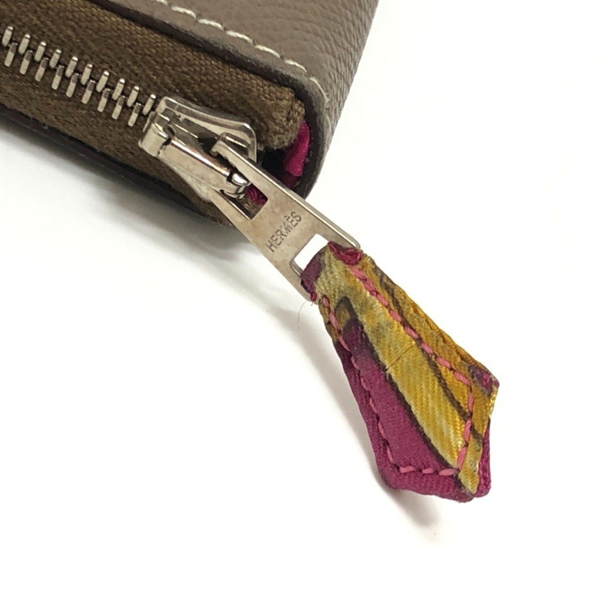 Hermes Brown Etoupe Gray Epsom Leather Long Wallet (Bi-Fold) (Pre-Owned)