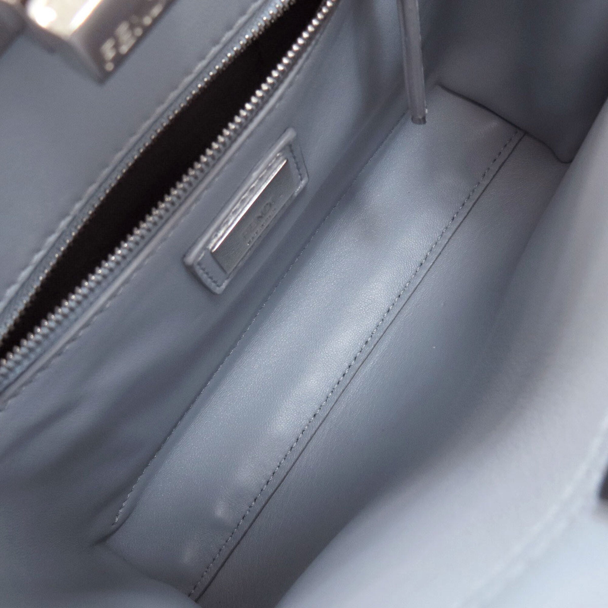 Fendi Peekaboo Light Blue Leather Handbag (Pre-Owned)