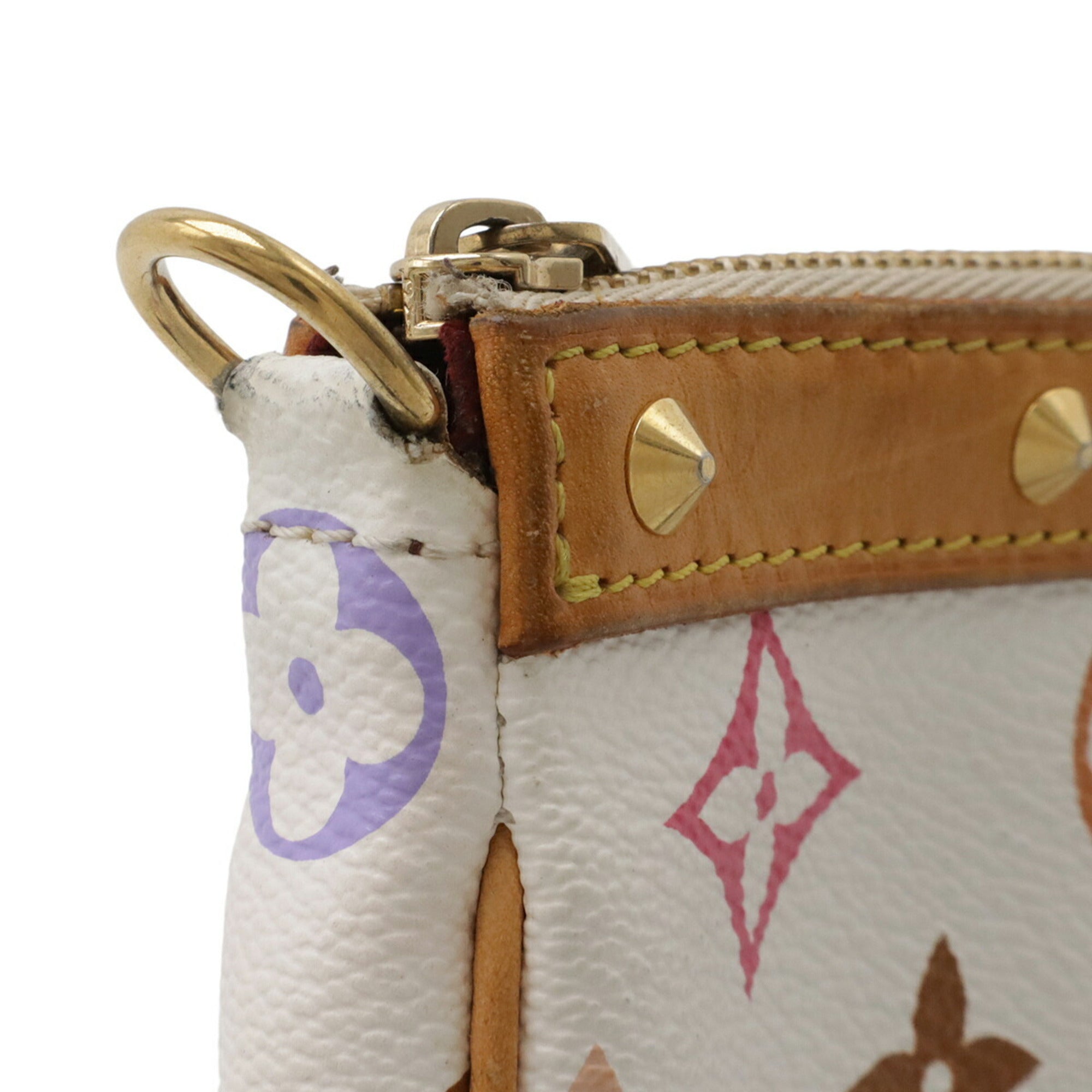 Louis Vuitton Blanc Monogram Canvas Pvc Coated Canvas Handbag Pochette Pouch (Pre-Owned)