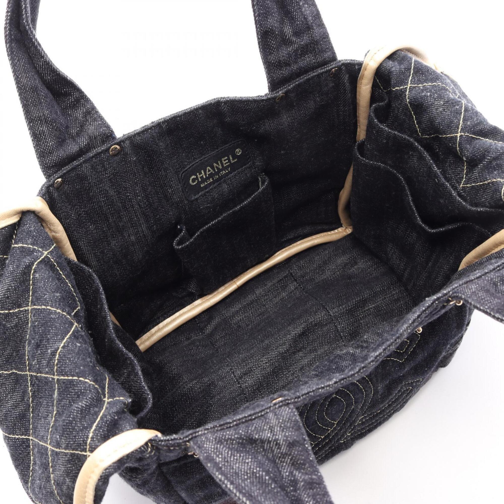 Chanel Navy Denim Leather Handbag (Pre-Owned)
