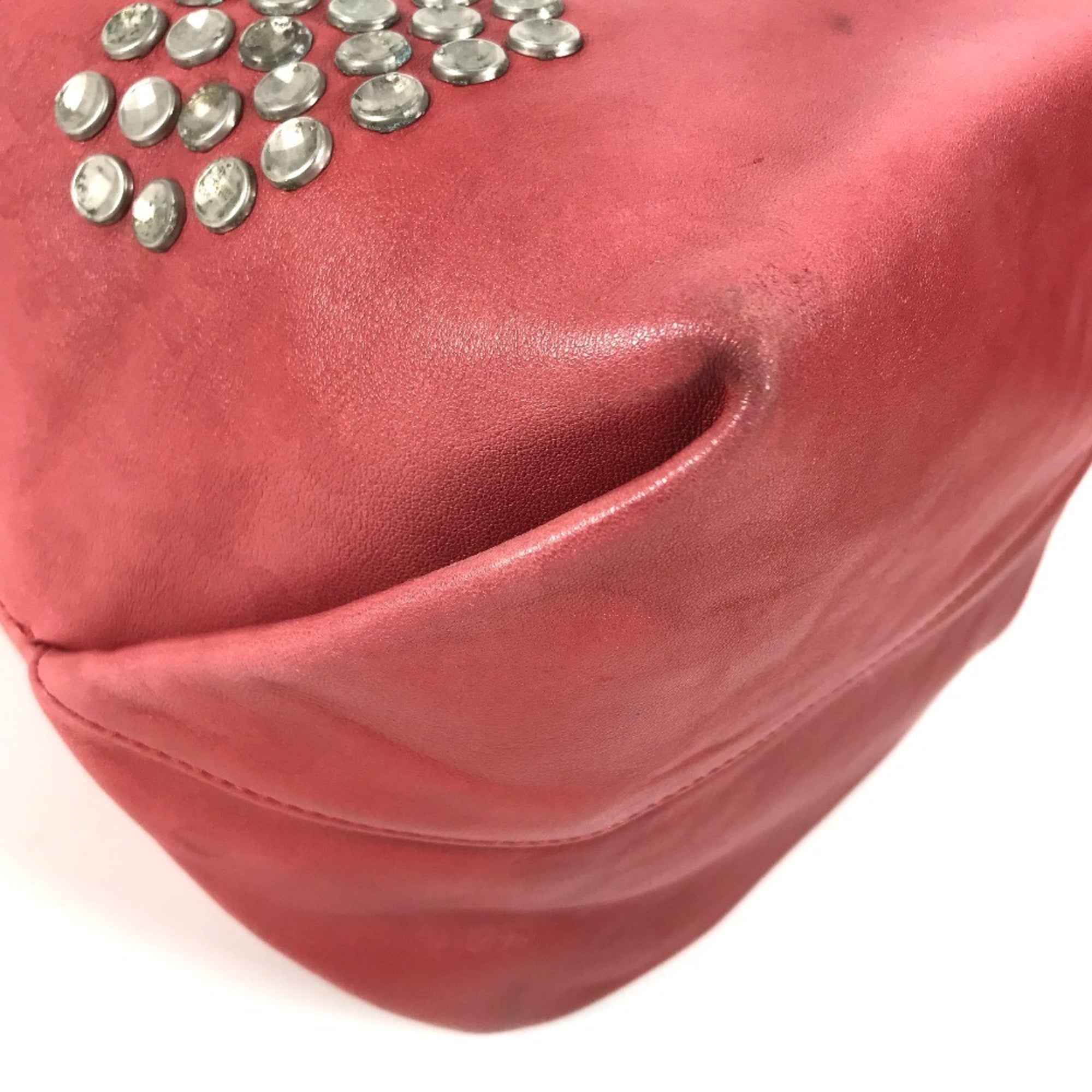 Yves Saint Laurent Red Color Leather Shoulder Bag (Pre-Owned)