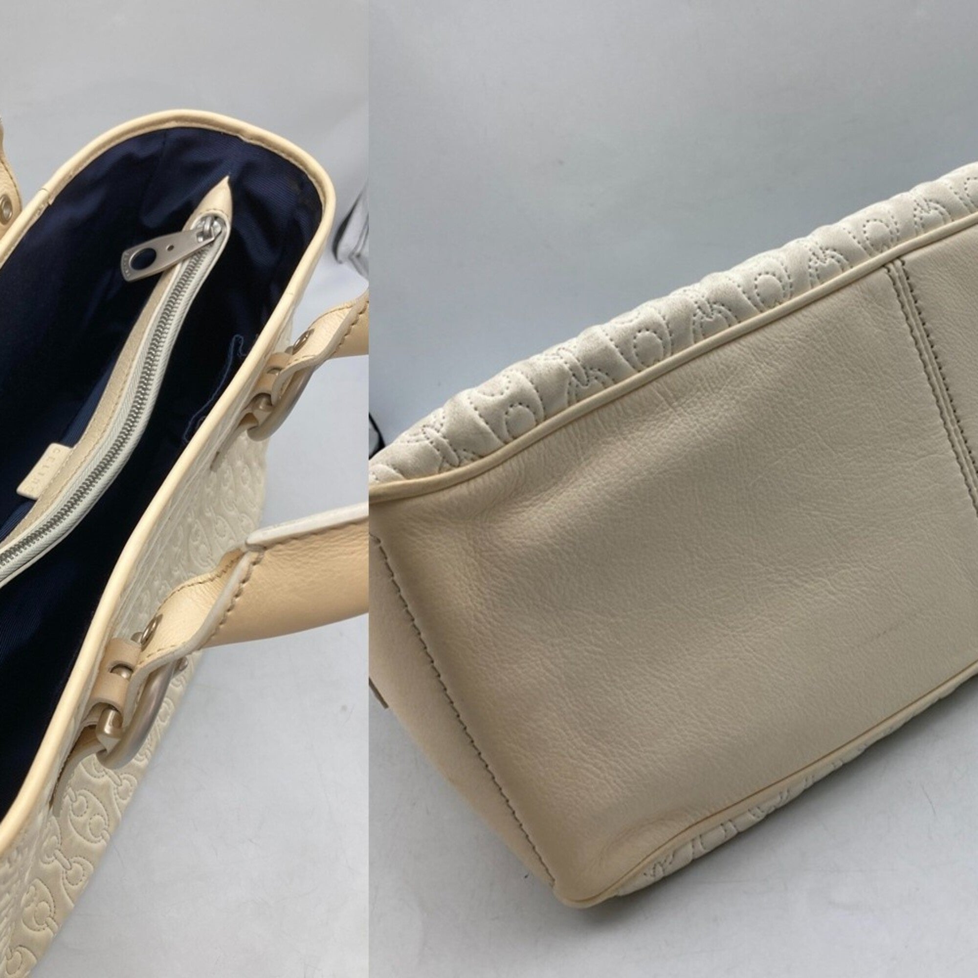 Celine Boogie Off-White Leather Handbag (Pre-Owned)