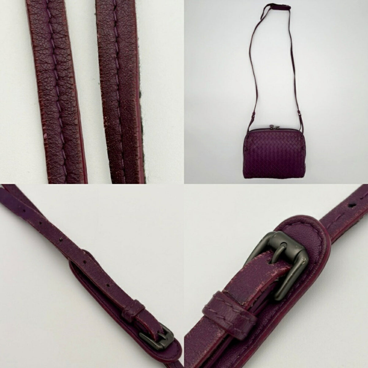 Bottega Veneta Purple Leather Pochette Shoulder Bag (Pre-Owned)
