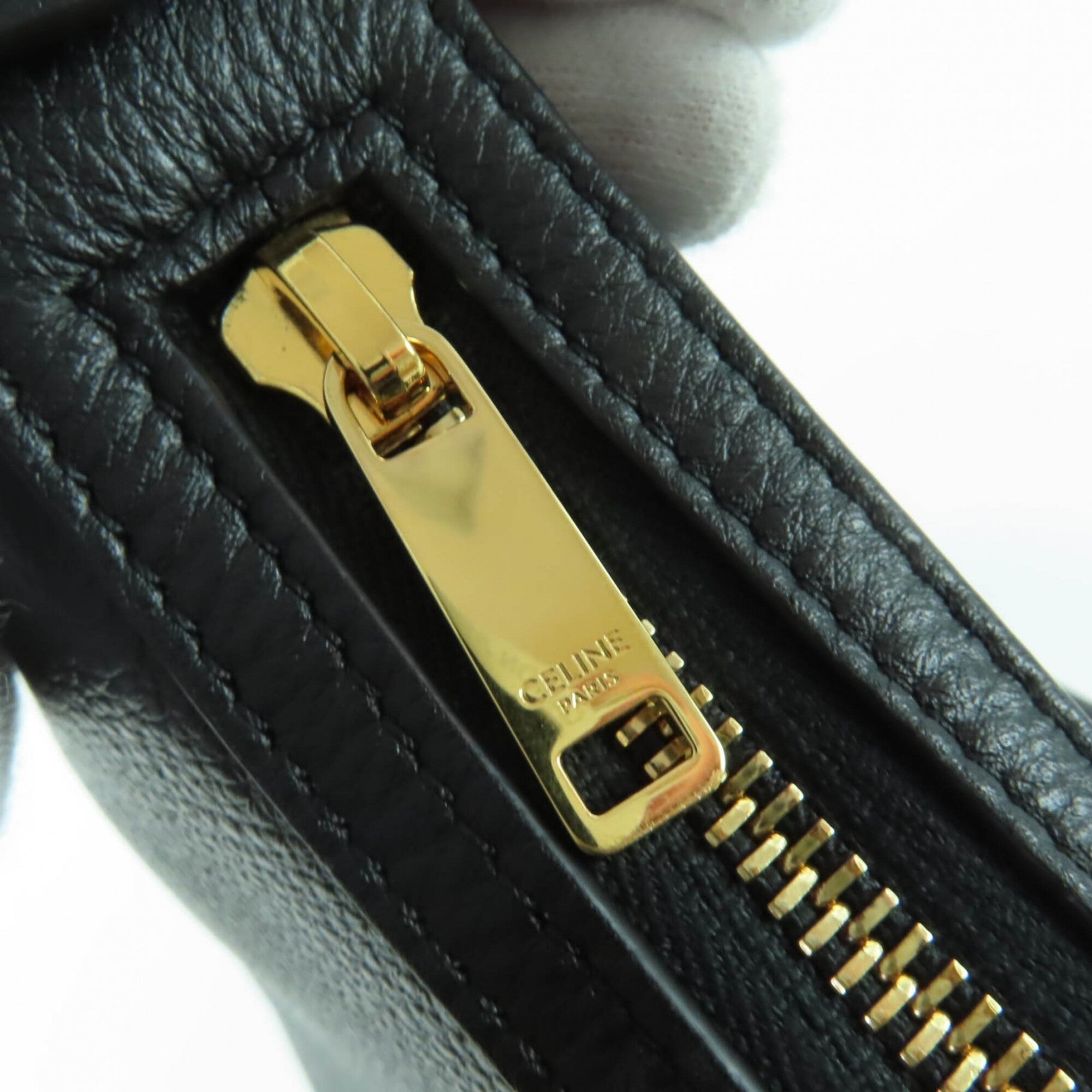 Celine Black Leather Handbag Shoulder Bag (Pre-Owned)