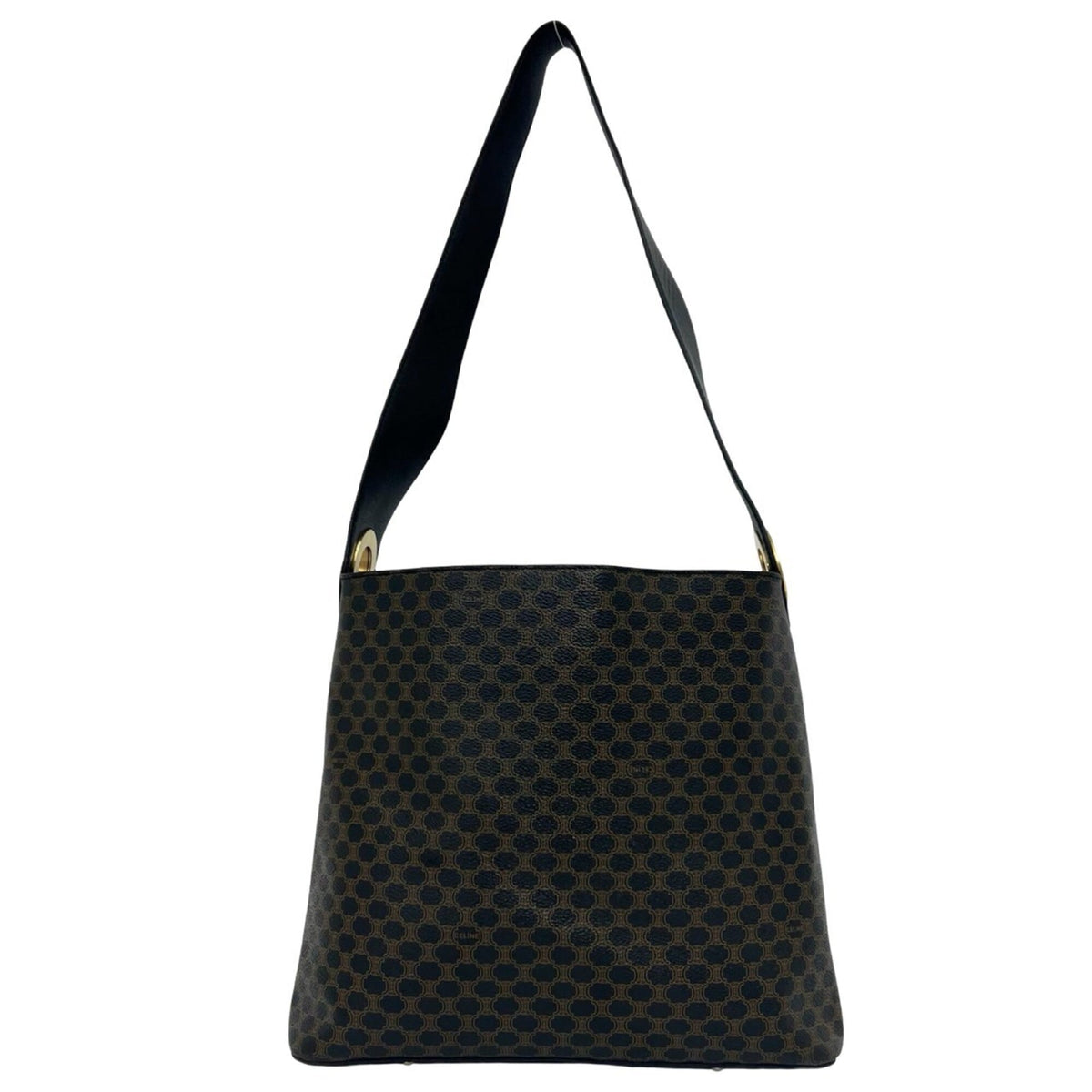 Celine Black Brown Pvc Leather Shoulder Bag (Pre-Owned)