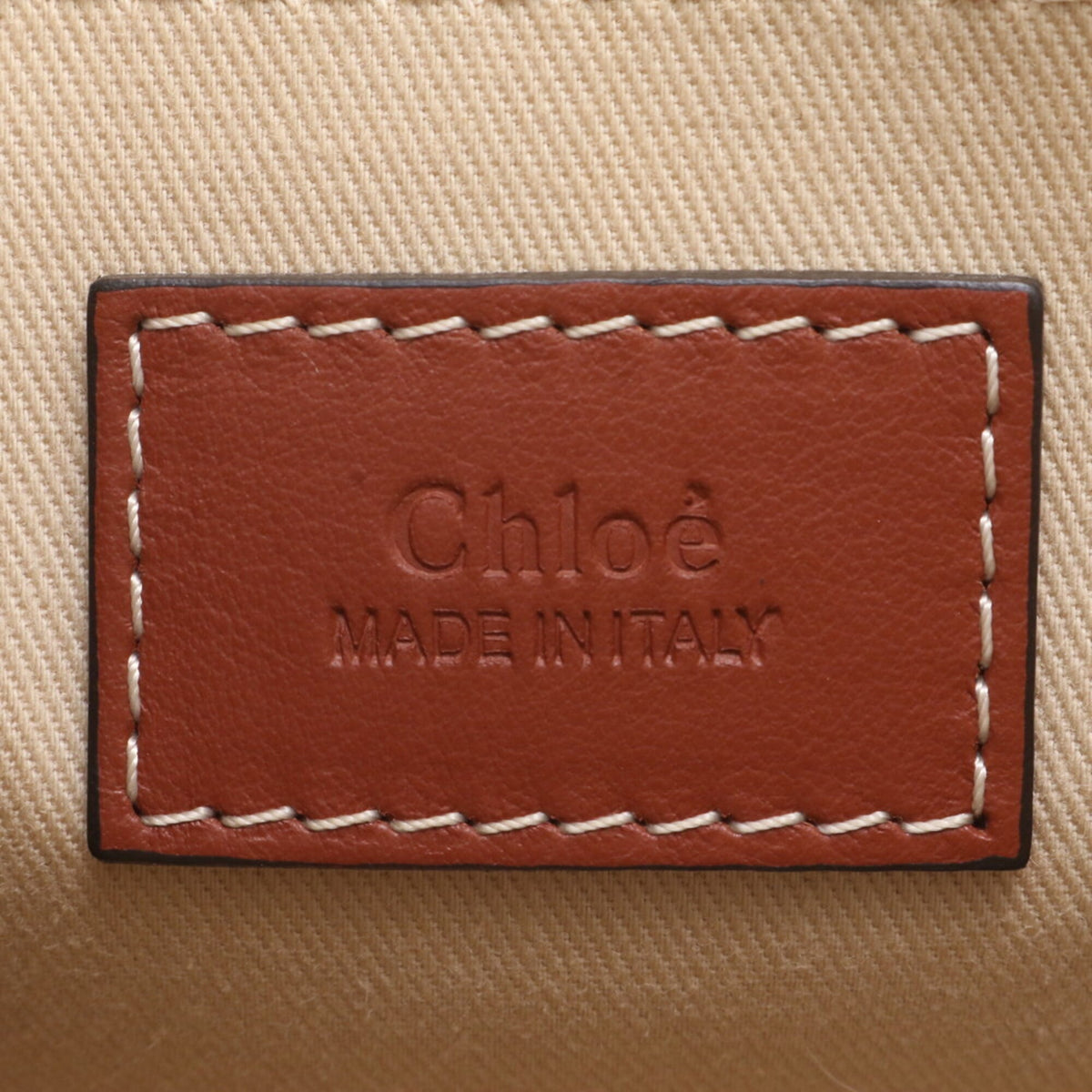 Chloé Beige Leather Canvas Handbag Shoulder Bag Tote Bag (Pre-Owned)