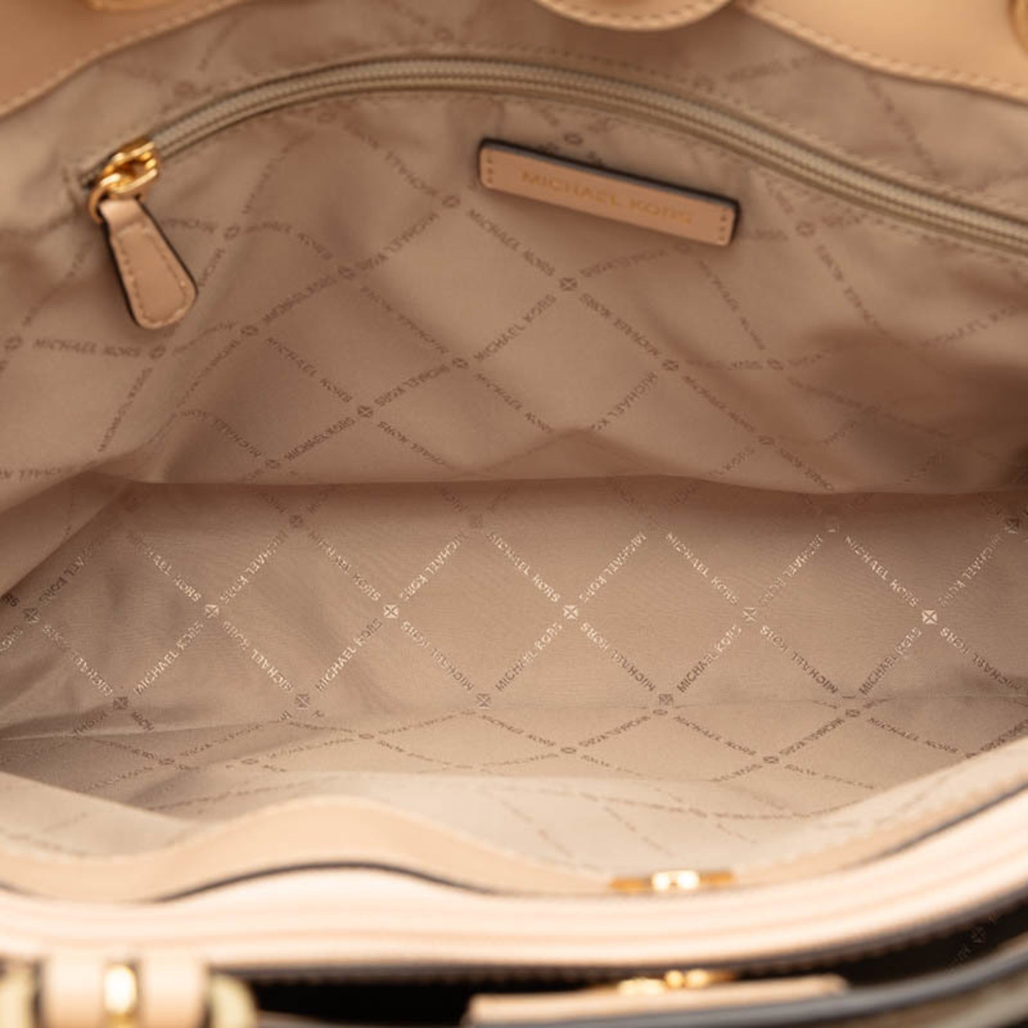 Michael Kors Beige Leather Shoulder Bag Tote Bag (Pre-Owned)