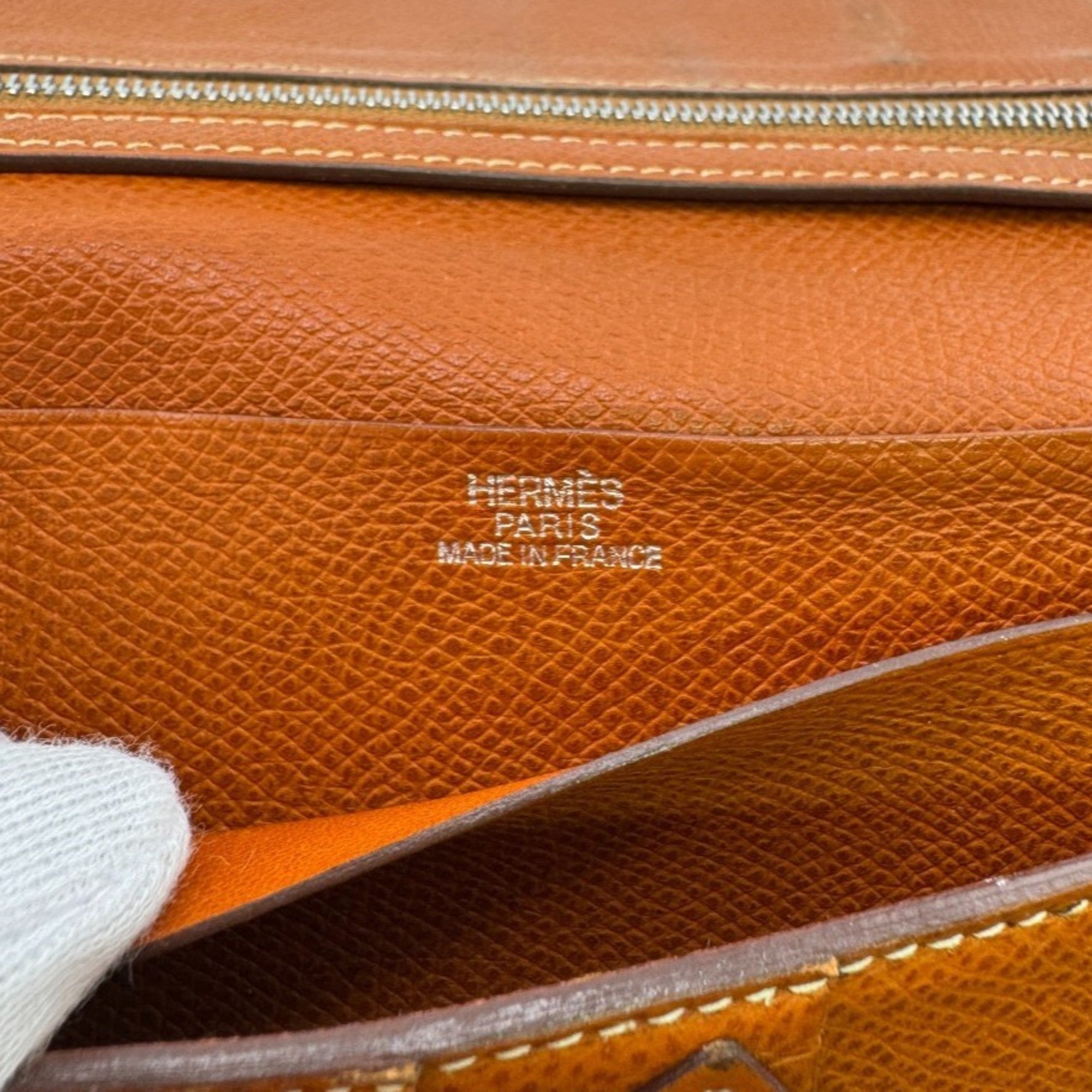 Hermes Brown Leather Long Wallet (Bi-Fold) (Pre-Owned)