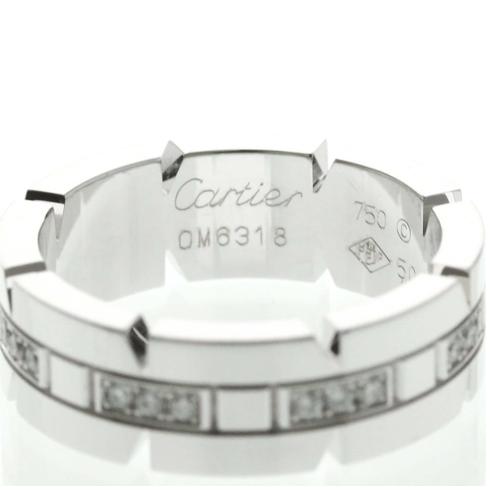Cartier Tank Francaise Ring 18K White Gold And Diamonds Silver White_Gold Ring Jewelry (Pre-Owned)