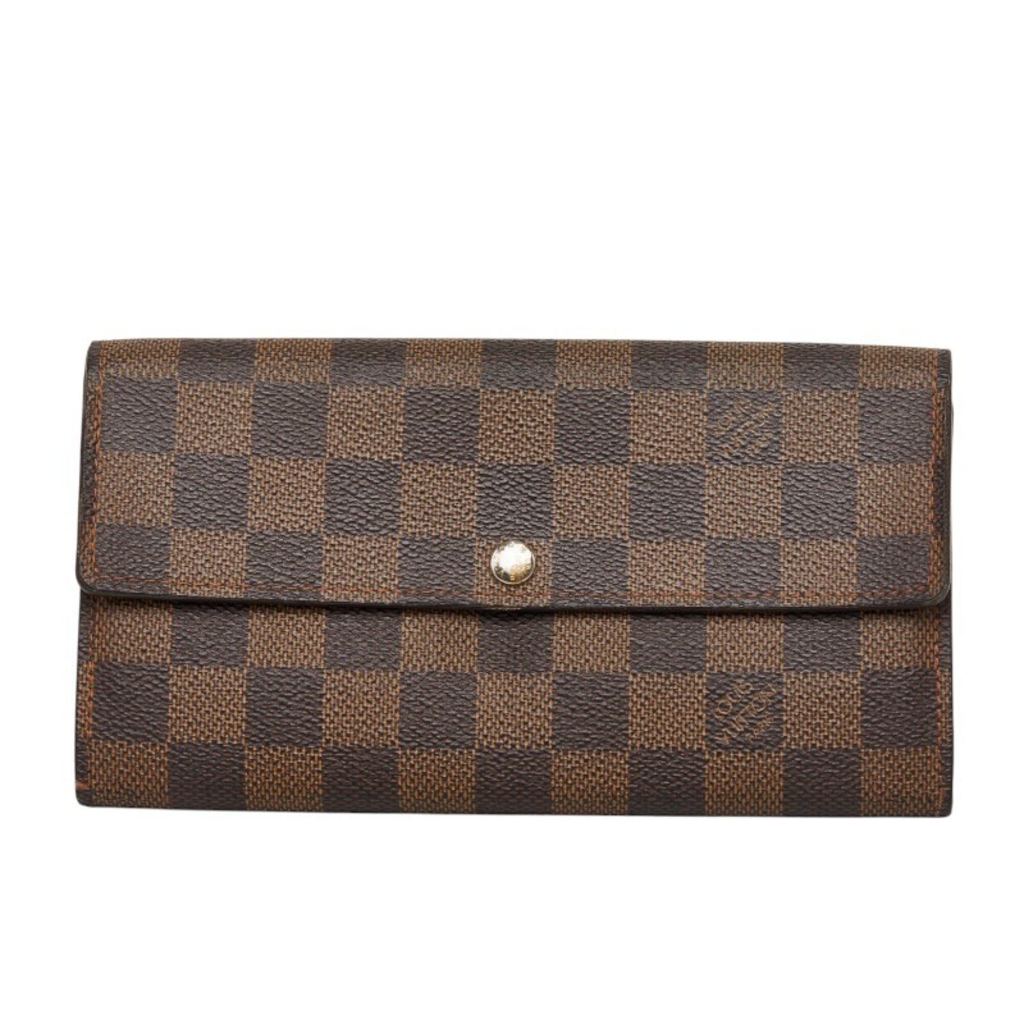 Louis Vuitton Brown Pvc Leather Long Wallet (Bi-Fold) (Pre-Owned)