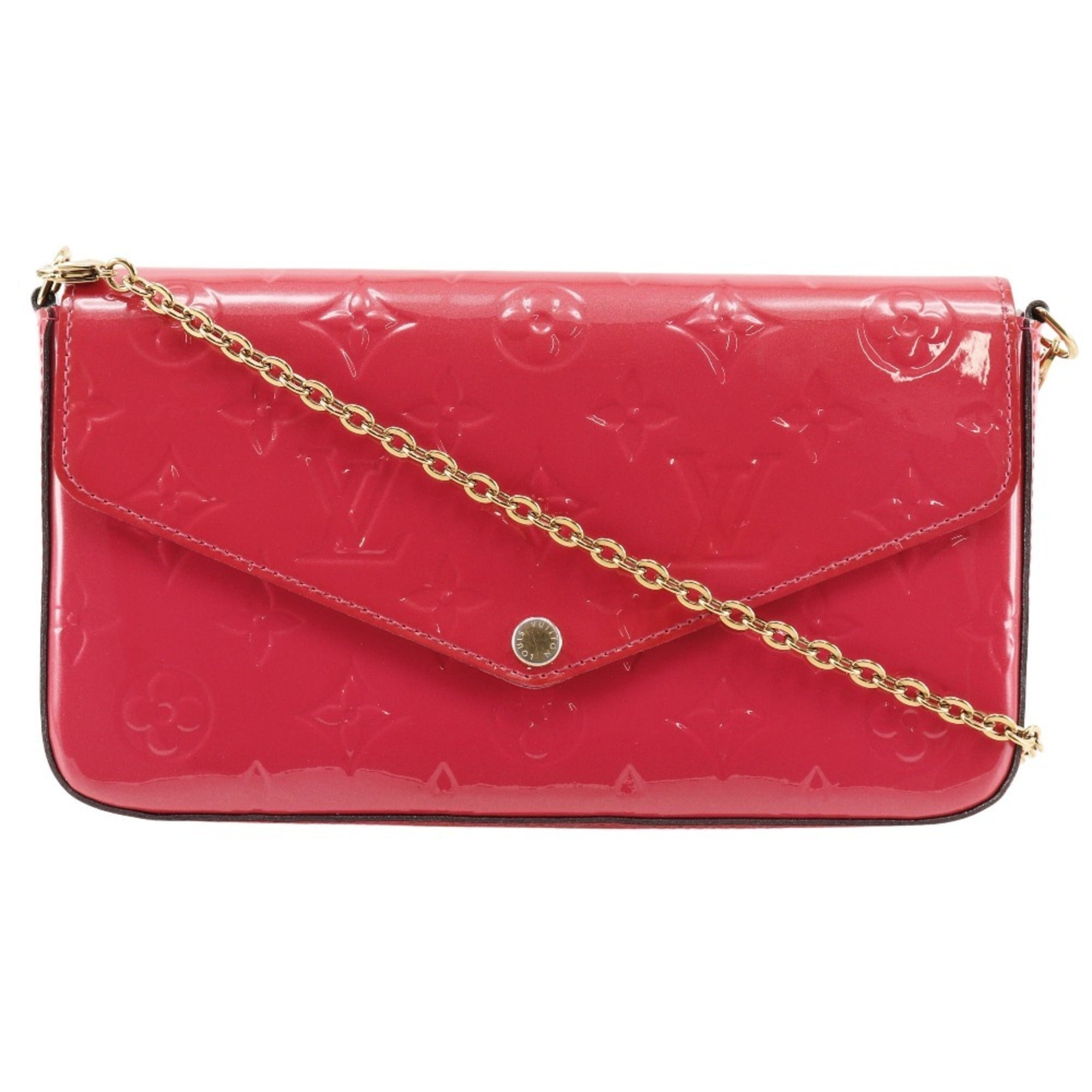 Louis Vuitton Monogram Vernis Hot Pink Monogram Vernis Chain/Shoulder Wallet (Pre-Owned)