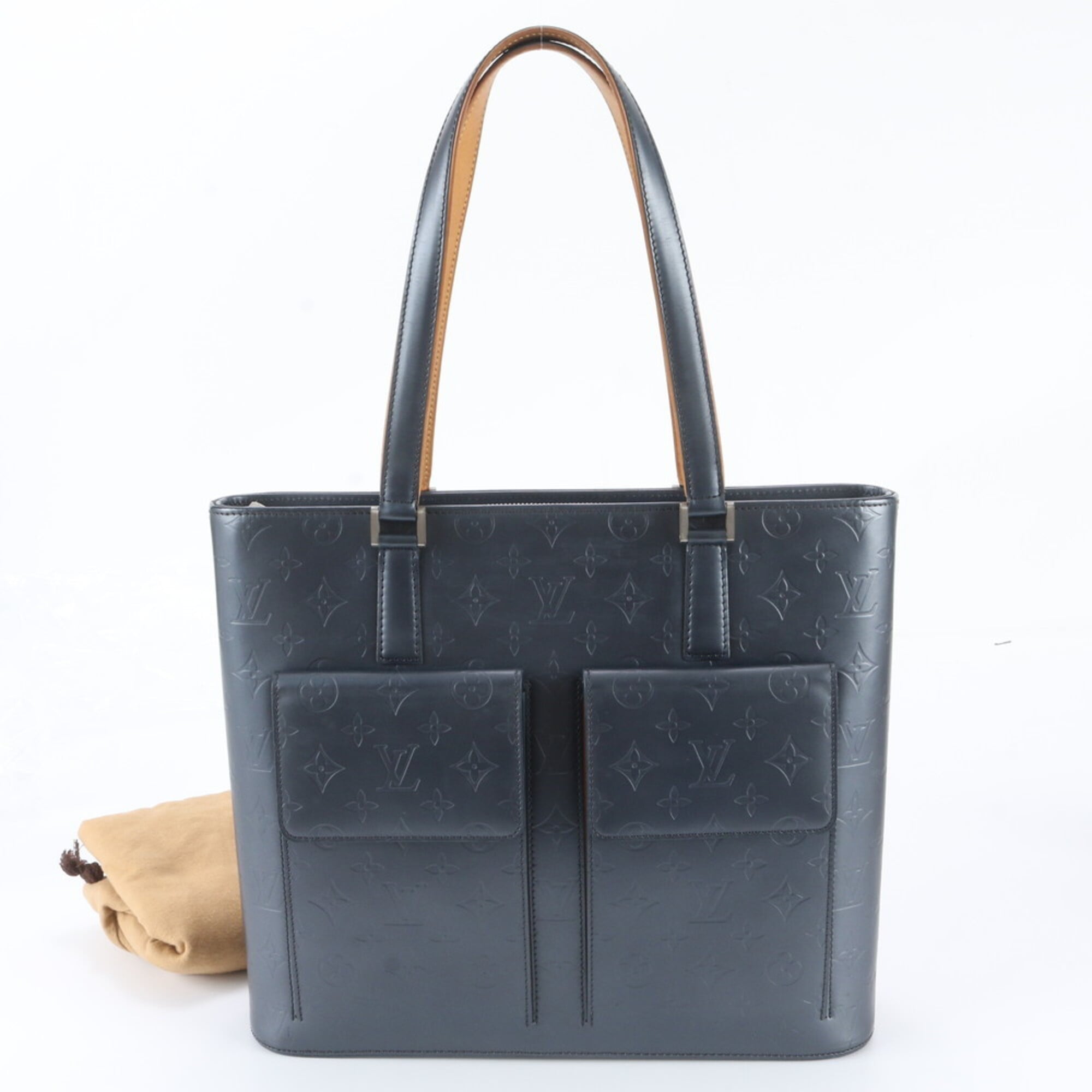 Louis Vuitton Blue Leather Shoulder Bag Tote Bag (Pre-Owned)