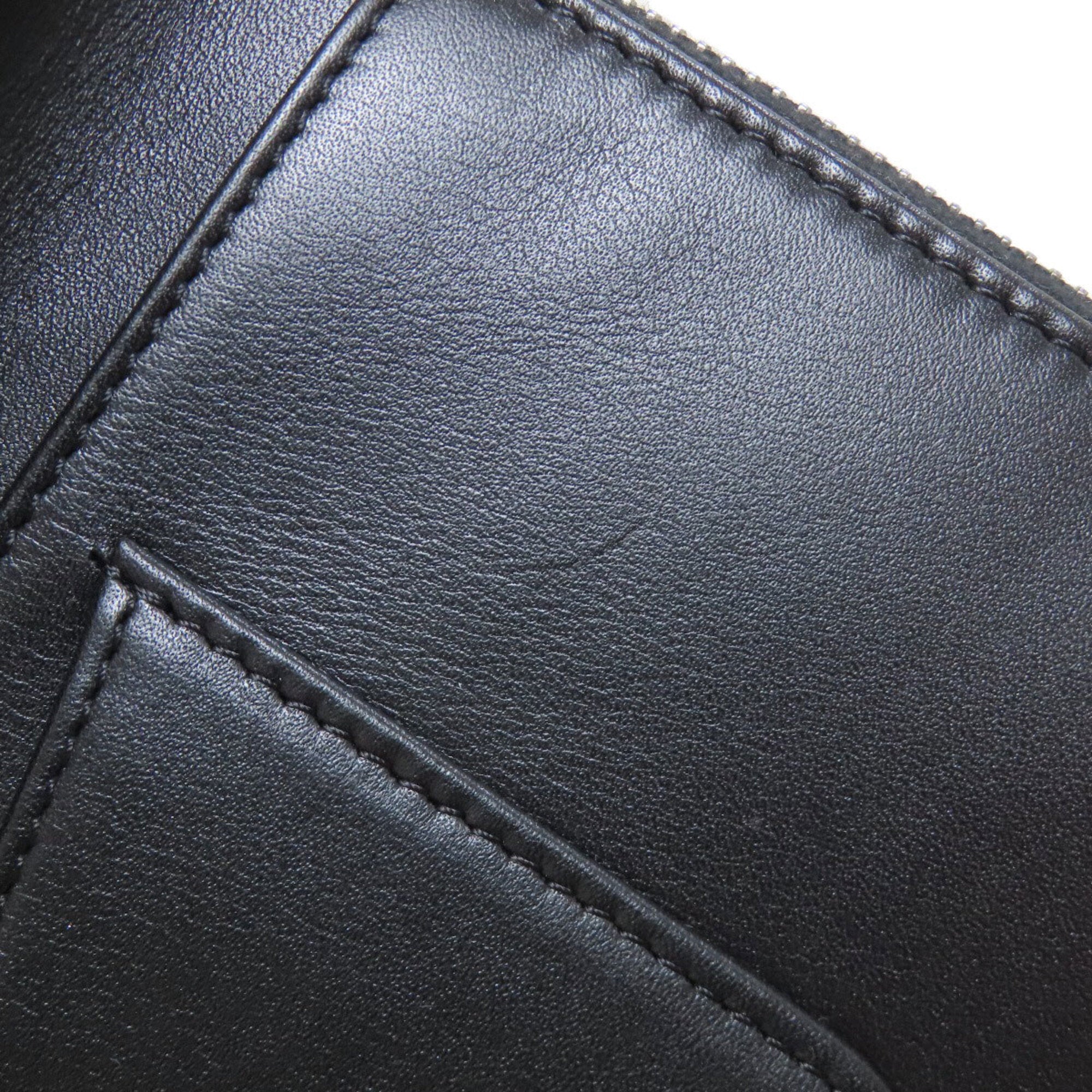 Chanel Black Leather Long Wallet (Bi-Fold) (Pre-Owned)