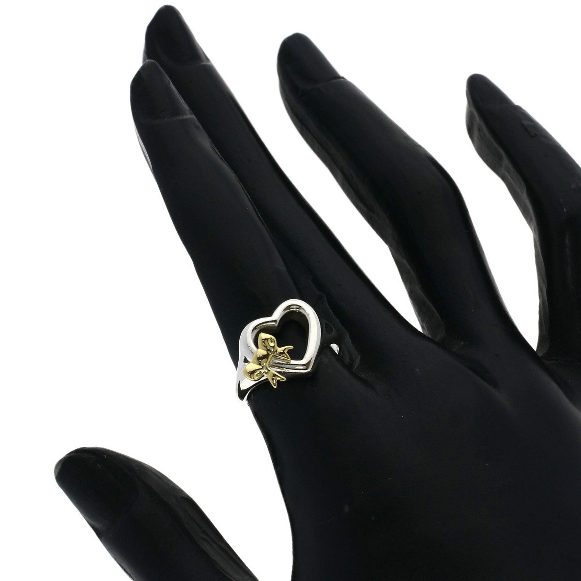 Tiffany Silver Yellow Gold Yellow Gold (18K) Silver Band Ring (Pre-Owned)