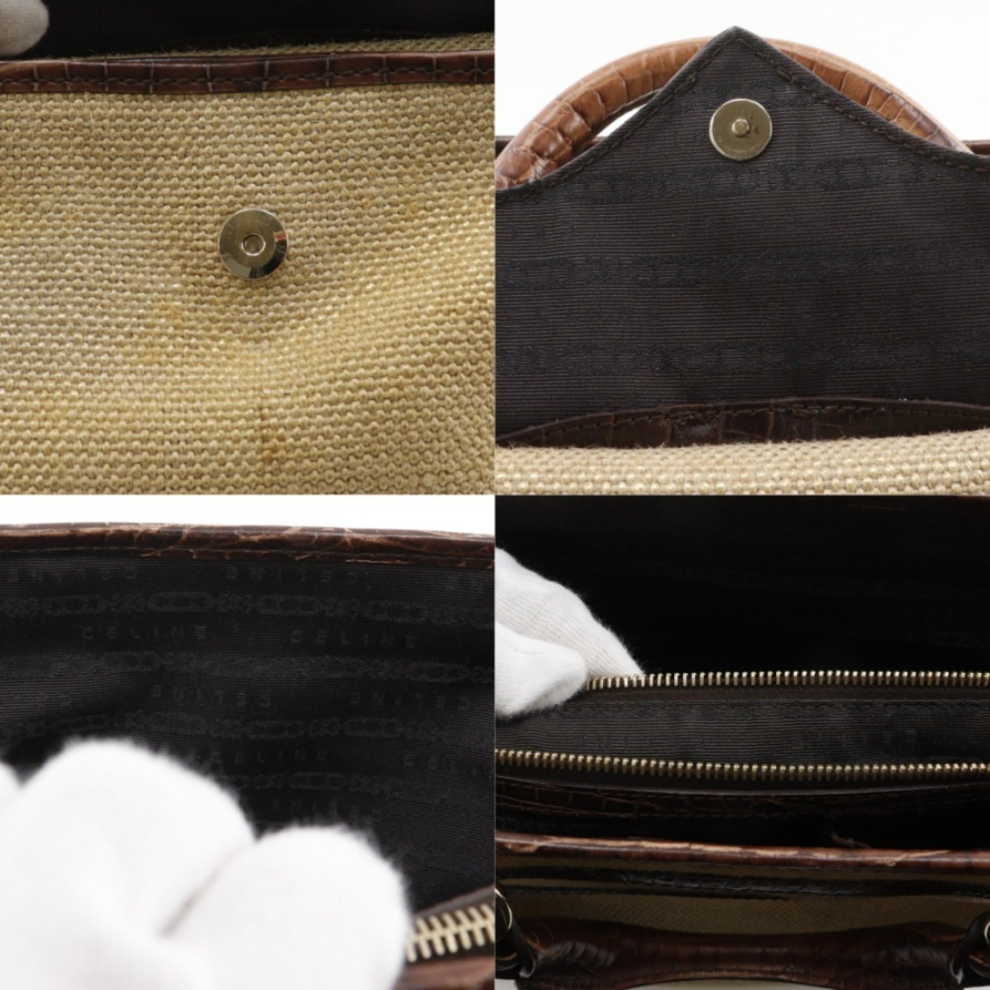 Celine Boogie Brown Straw Leather Handbag (Pre-Owned)