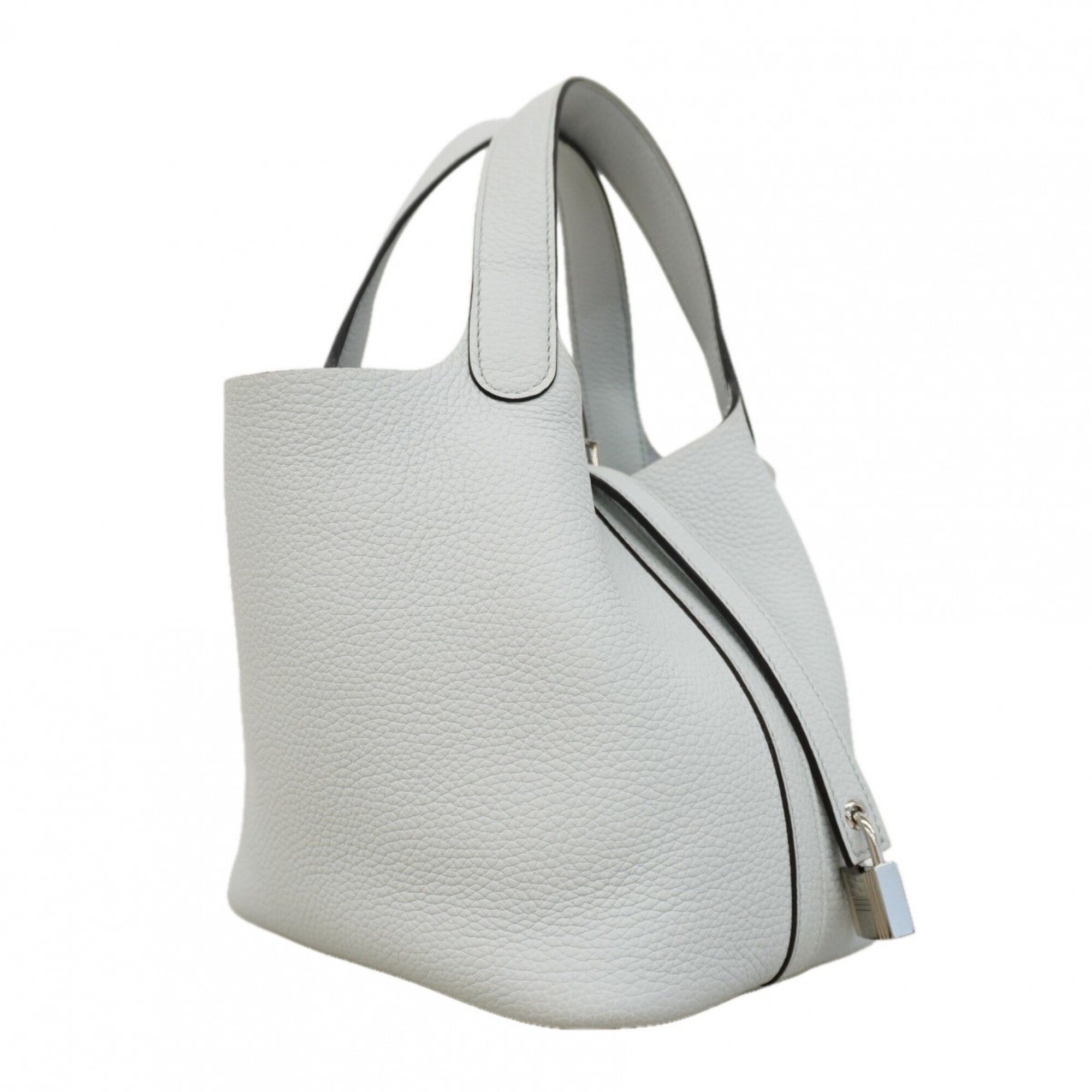 Hermes Gray Taurillon Clemence Leather Handbag (Pre-Owned)