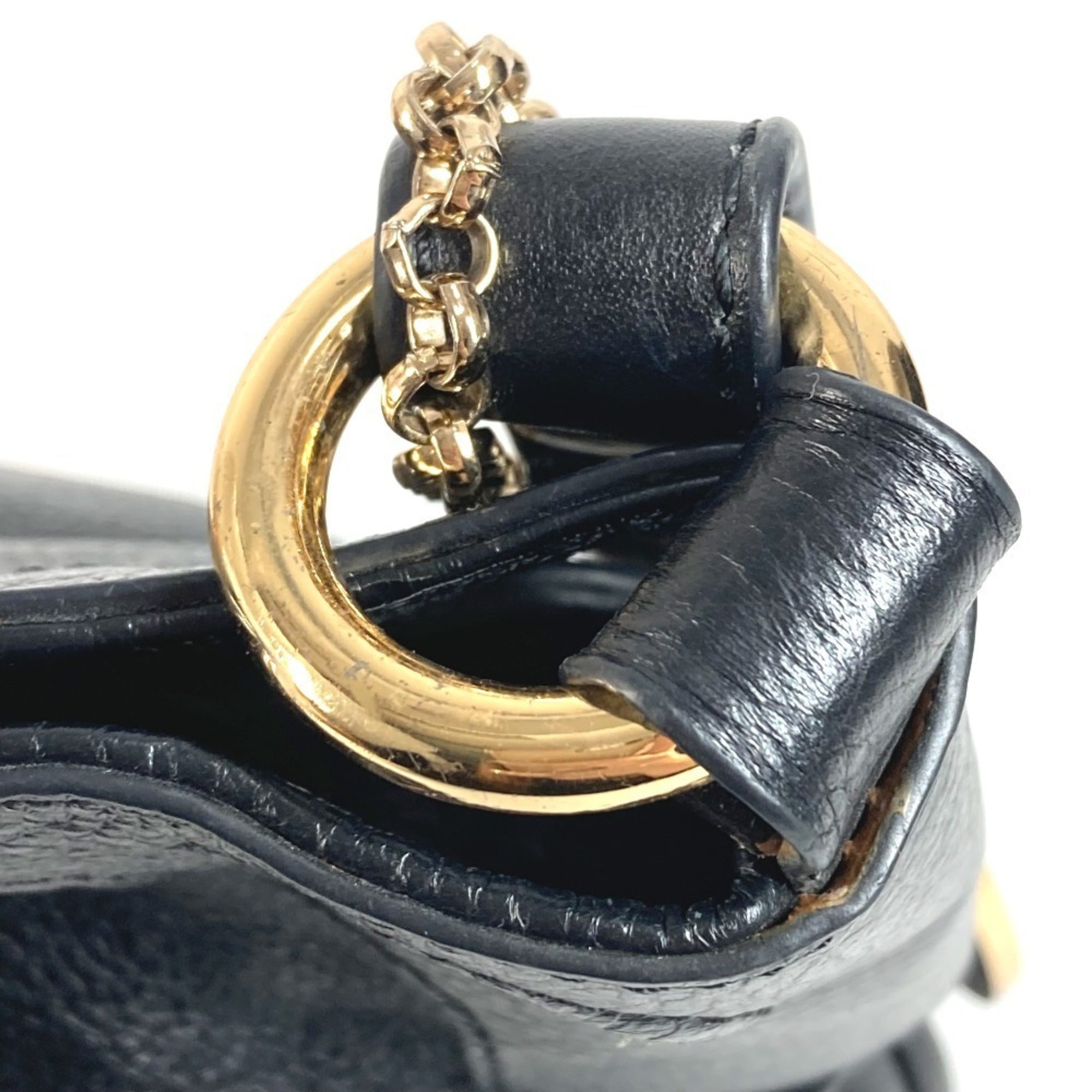 Cartier Marcello Black White Leather Shoulder Bag (Pre-Owned)