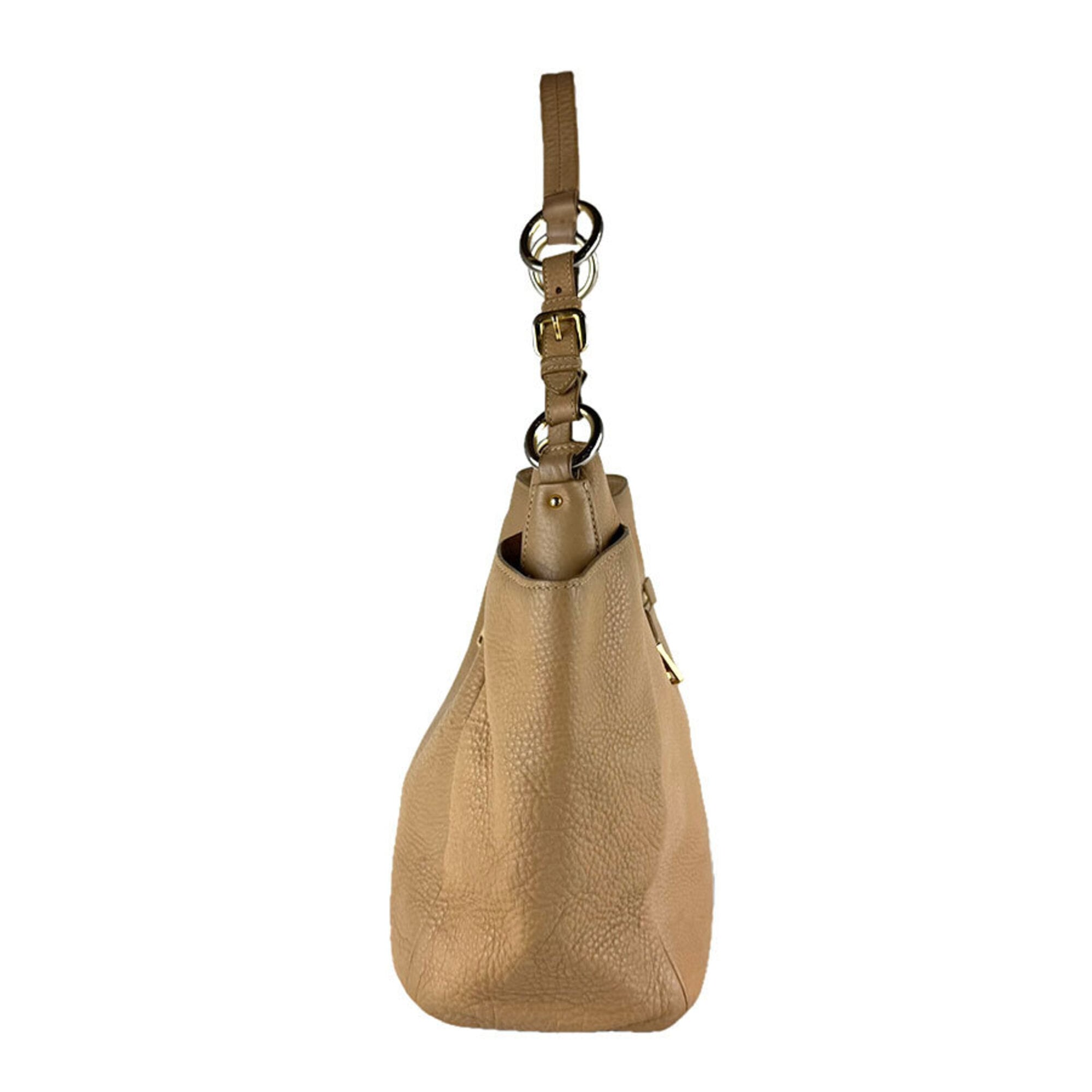 Prada Beige Leather Shoulder Bag (Pre-Owned)