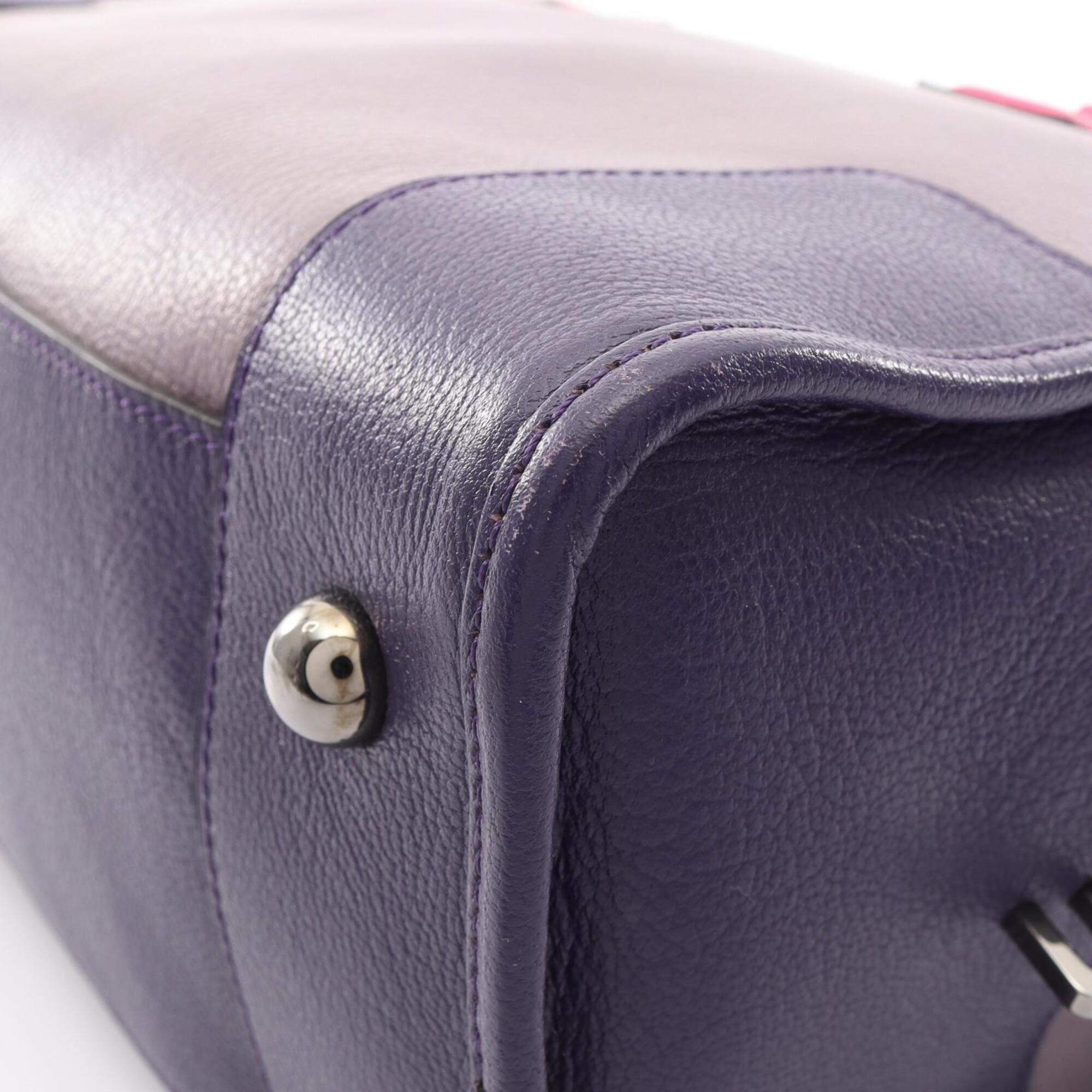 Loewe Pink Purple Leather Handbag (Pre-Owned)
