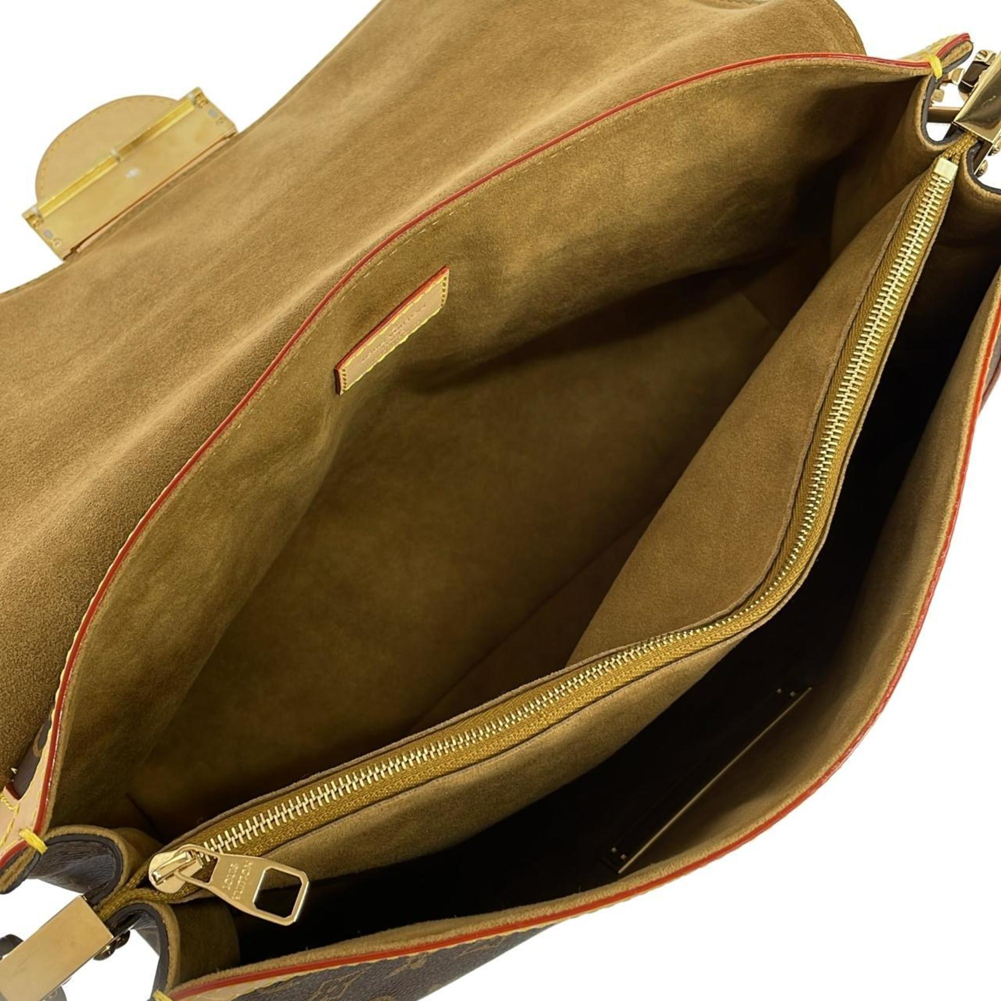 Louis Vuitton Marron Coated Canvas Shoulder Bag (Pre-Owned)