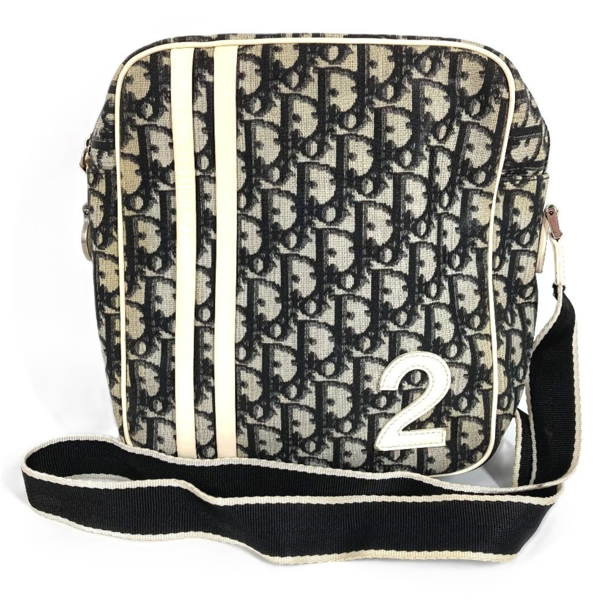 Christian Dior Black White Trotter Pochette Shoulder Bag (Pre-Owned)