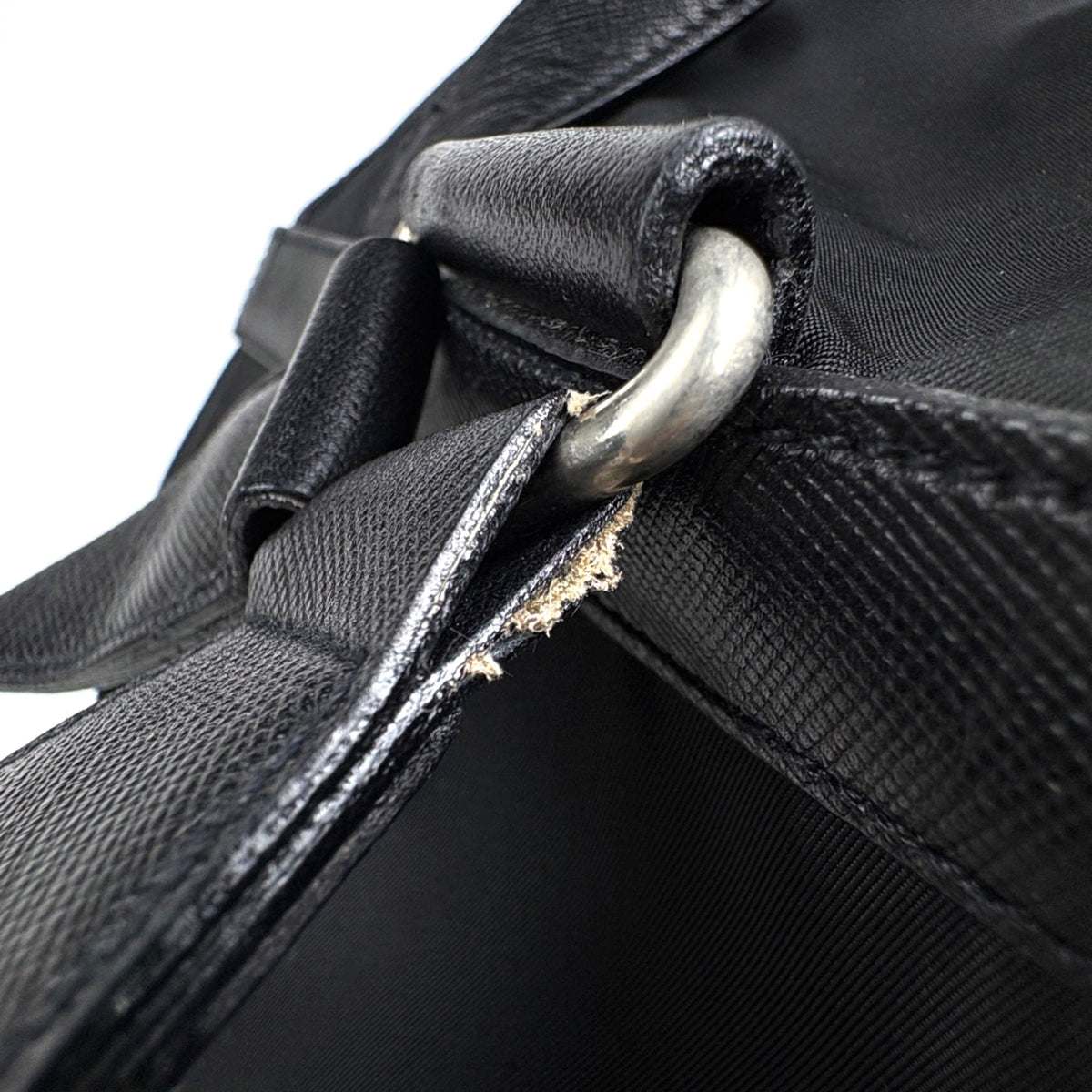 Prada Black Nylon Leather Backpack (Pre-Owned)