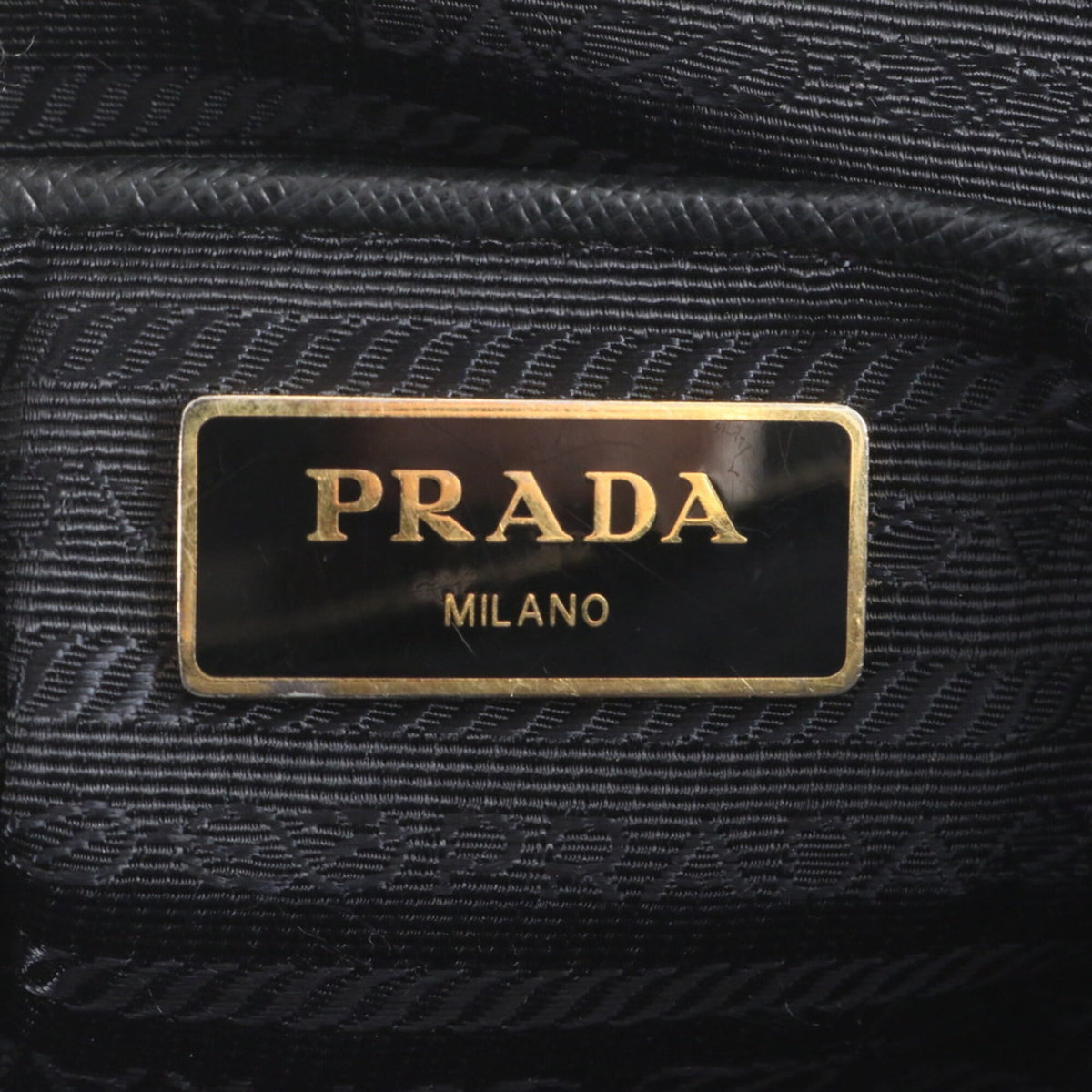 Prada Black Leather Nylon Handbag Shoulder Bag Tote Bag (Pre-Owned)