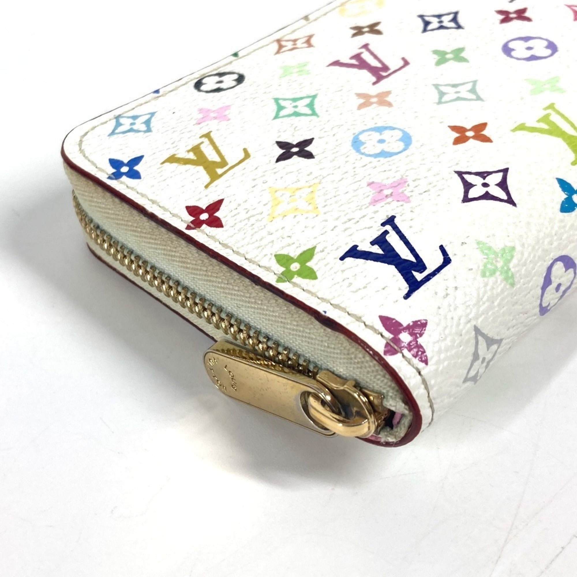Louis Vuitton Monogram Multicolore Litchi White Monogram Multicolore Coin Purse/Coin Case (Pre-Owned)